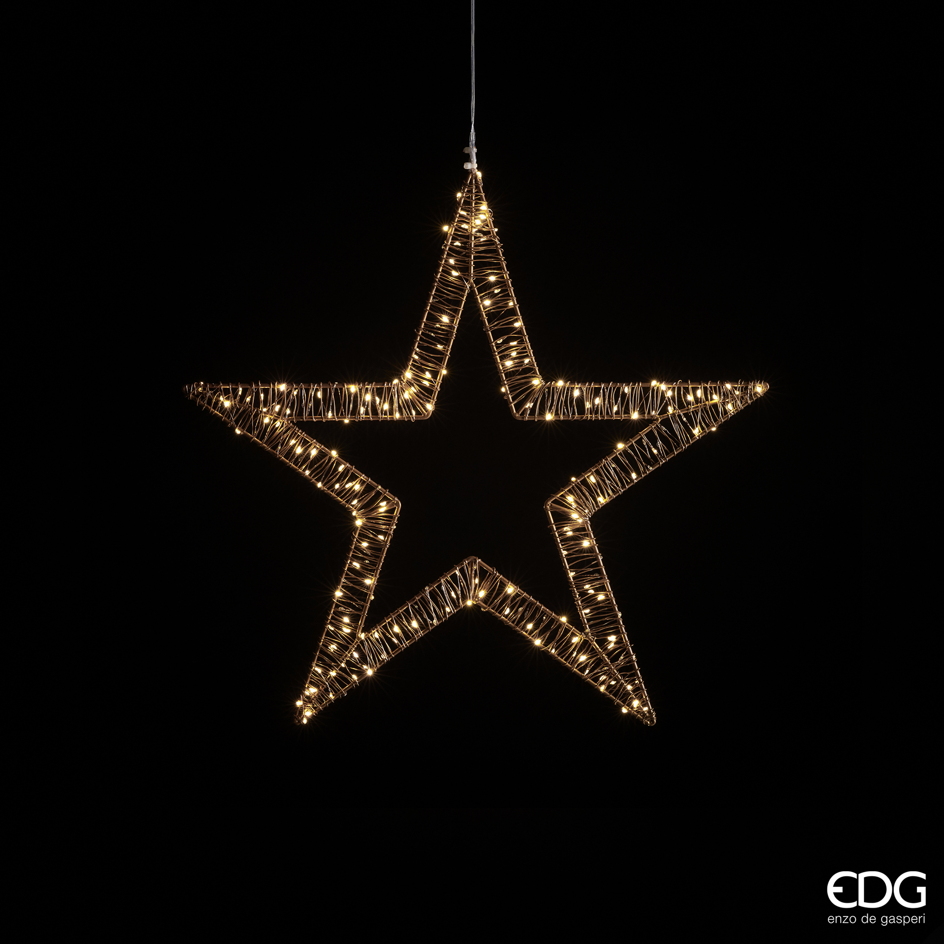 Stella Microled Flashing Light per Esterno 190 Led Cavo Argento Luce Calda Intermittente IP44 d.50 + 3 mt Edg