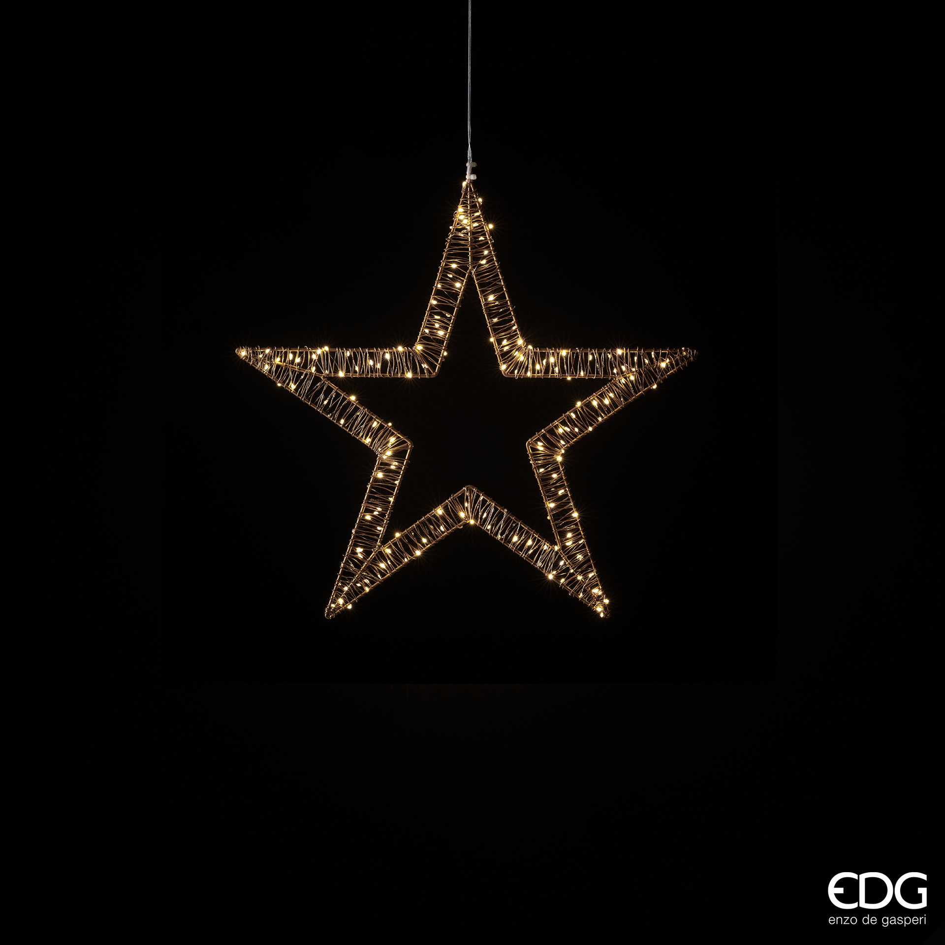 Stella Microled Flashing Light per Esterno 120 Led Cavo Argento Luce Calda Intermittente IP44 d.40 + 3 mt Edg