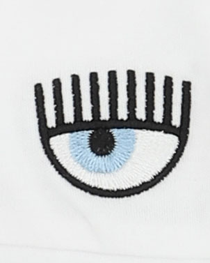 Cuffietta bianca in cotone interlock con ricamo logo eyestar 3-6 mesi