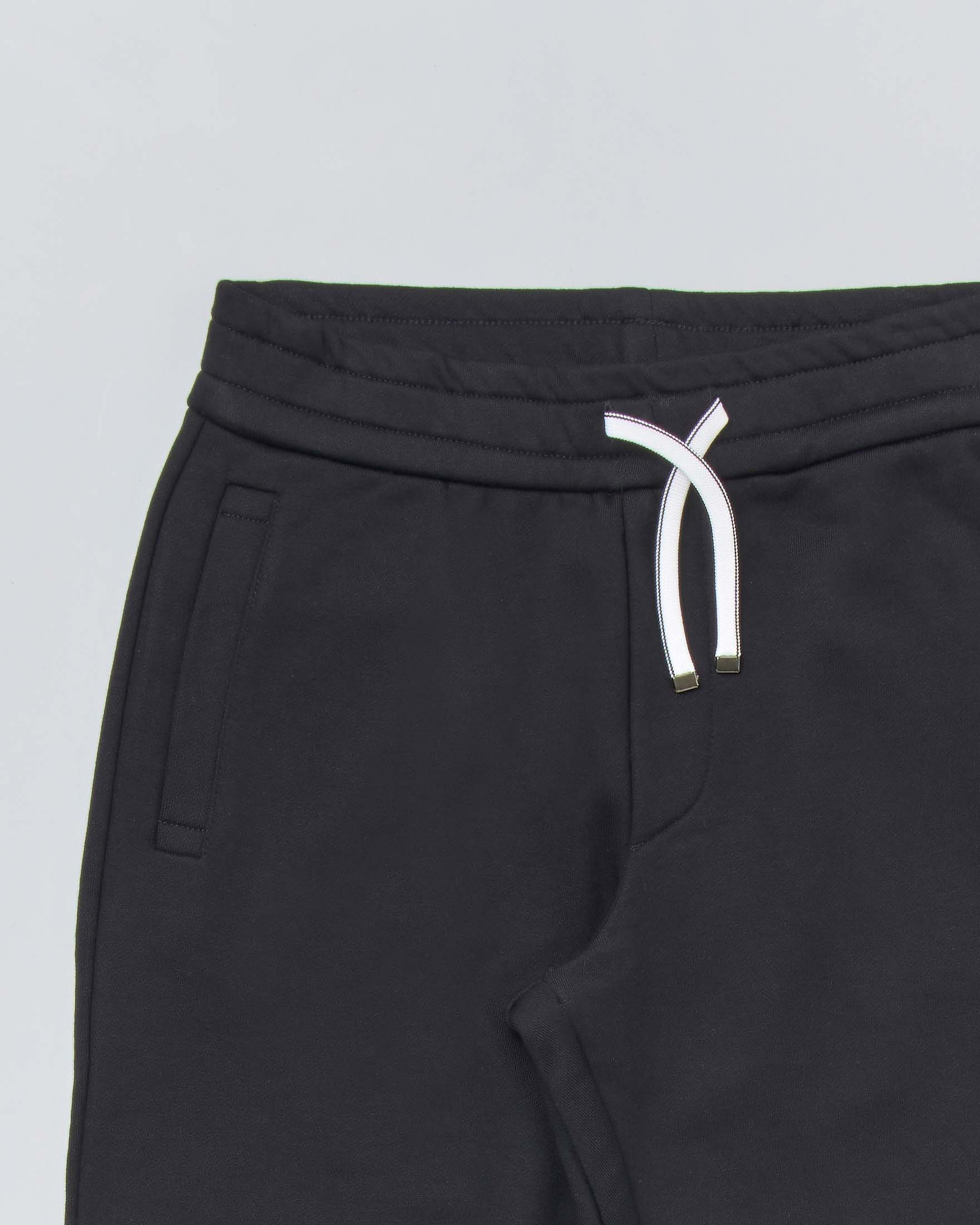 Pantalone nero in felpa di misto modal e cotone con taschino a filo sul retro 10-16 anni image