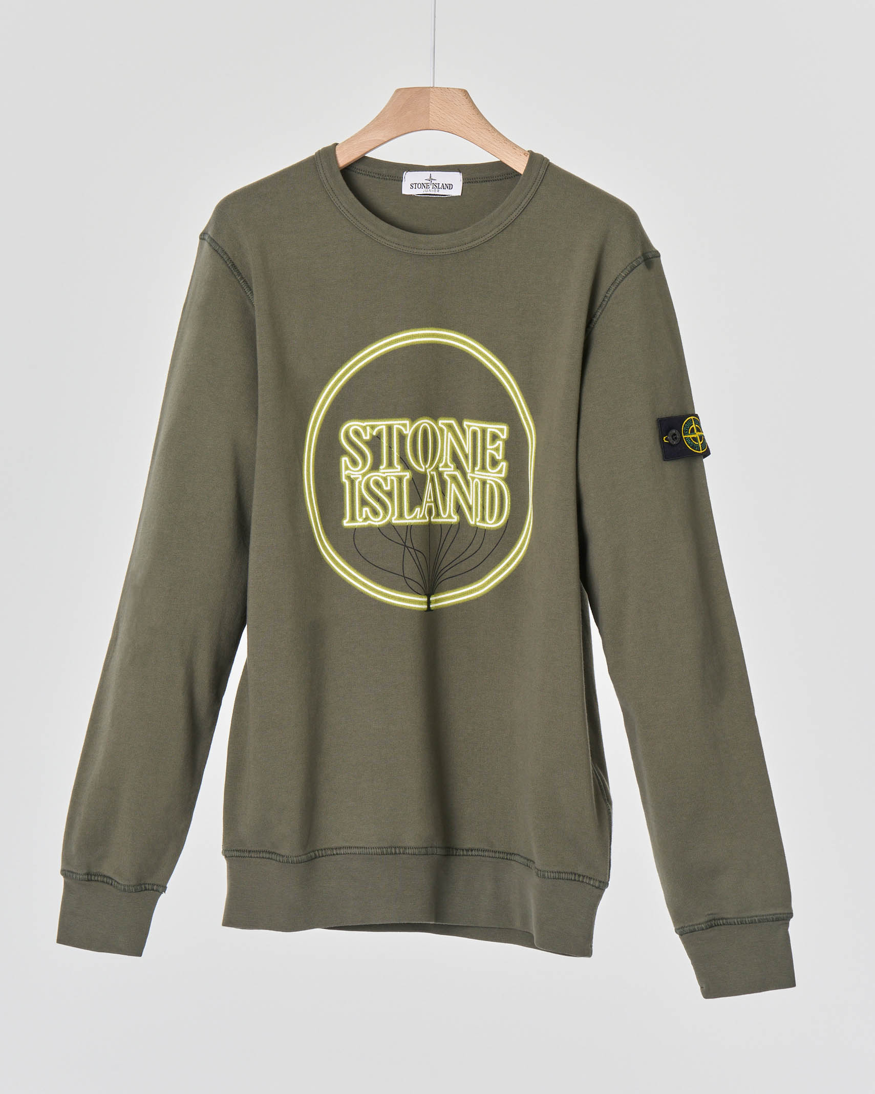 Felpa stone island 2025 verde militare