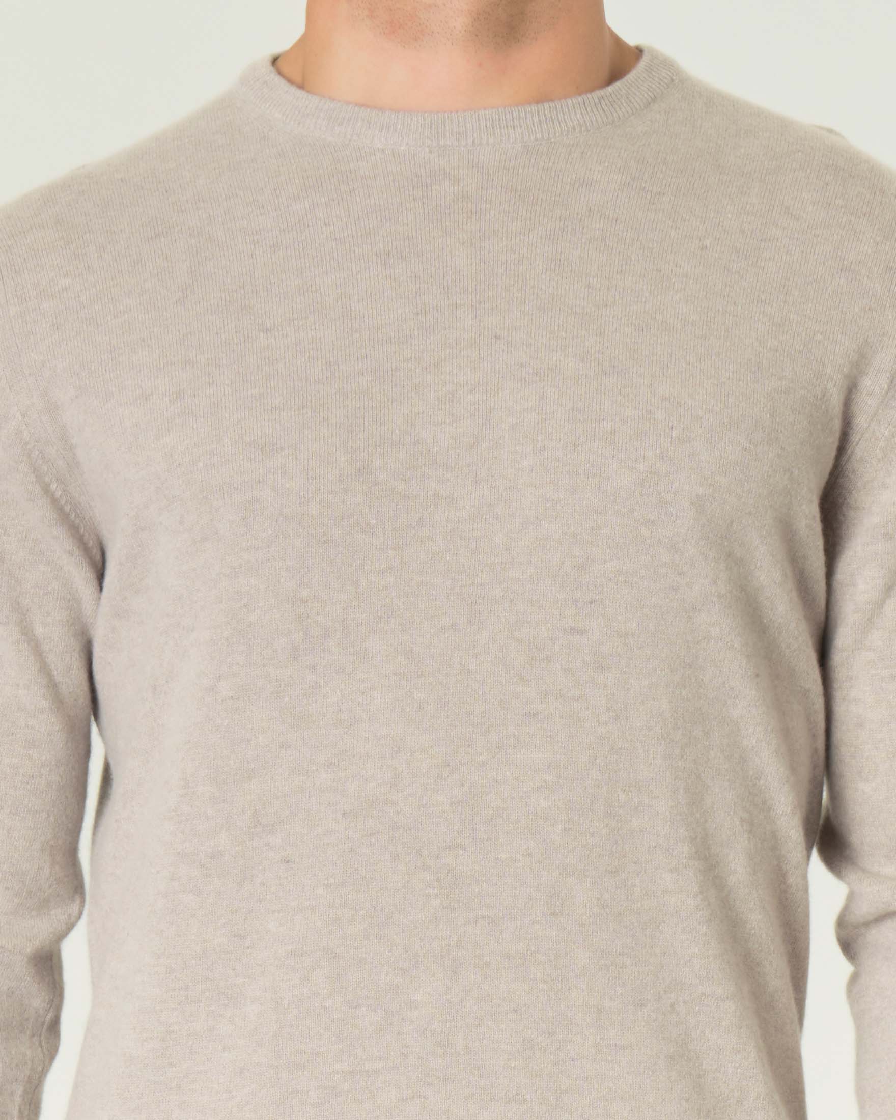 Maglia girocollo R.R.D. beige in misto lana e cachemire