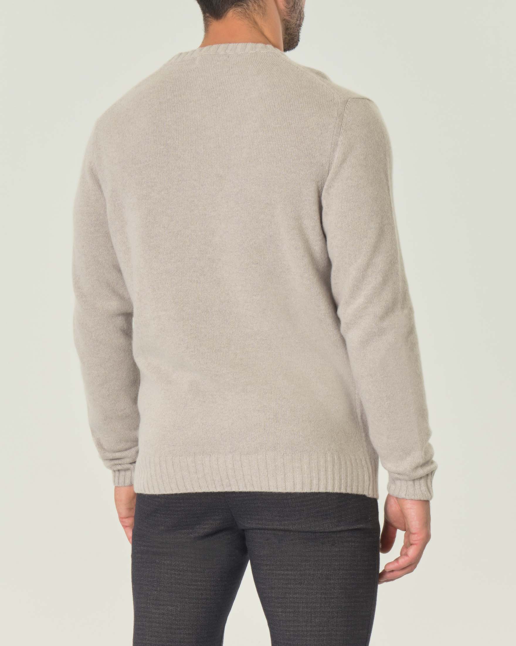 Maglione girocollo Ashki.i beige in misto lana e cachemire finezza 7