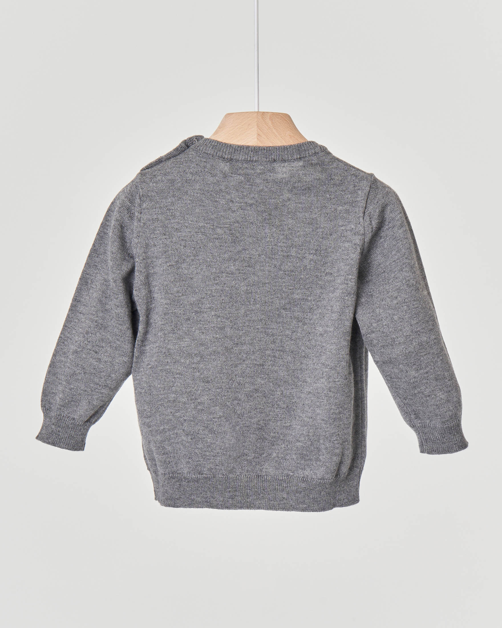 Maglioncino grigio Emporio Armani Junior girocollo in misto lana e cotone 