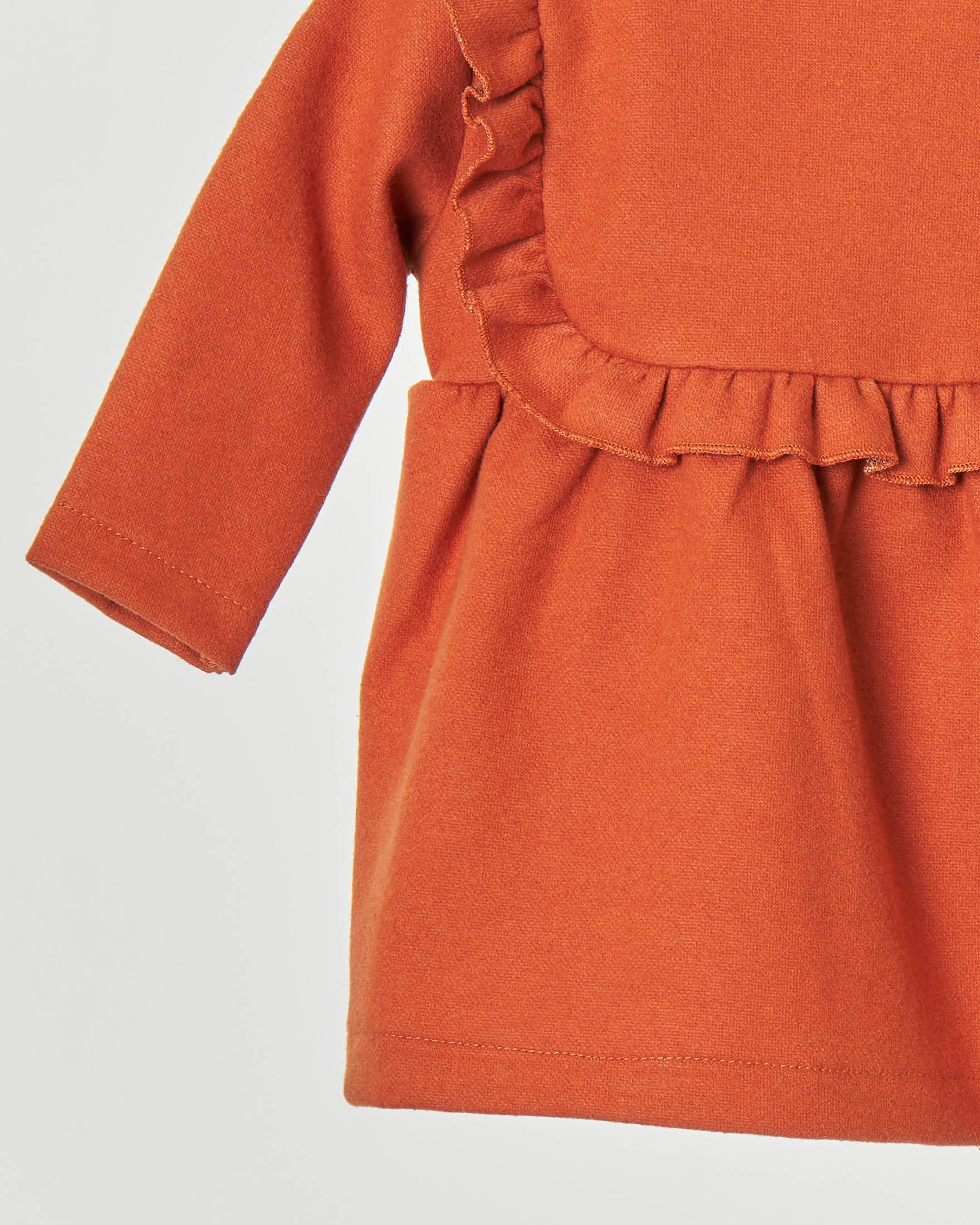 Abitino arancione con rouches in cotone elasticizzato 6-18 mesi image