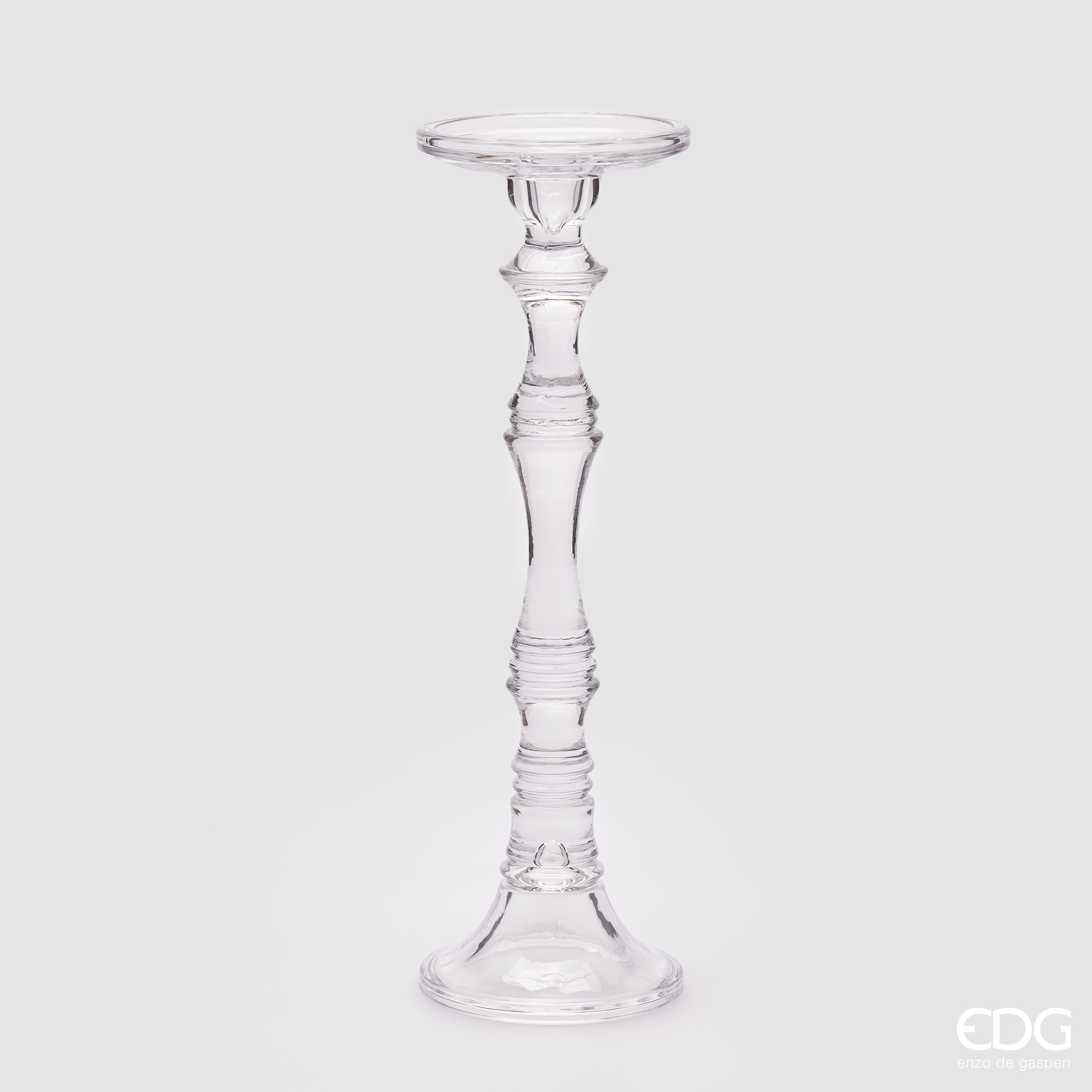Portacandela in Vetro Classico Eos h.42 d.13 Edg