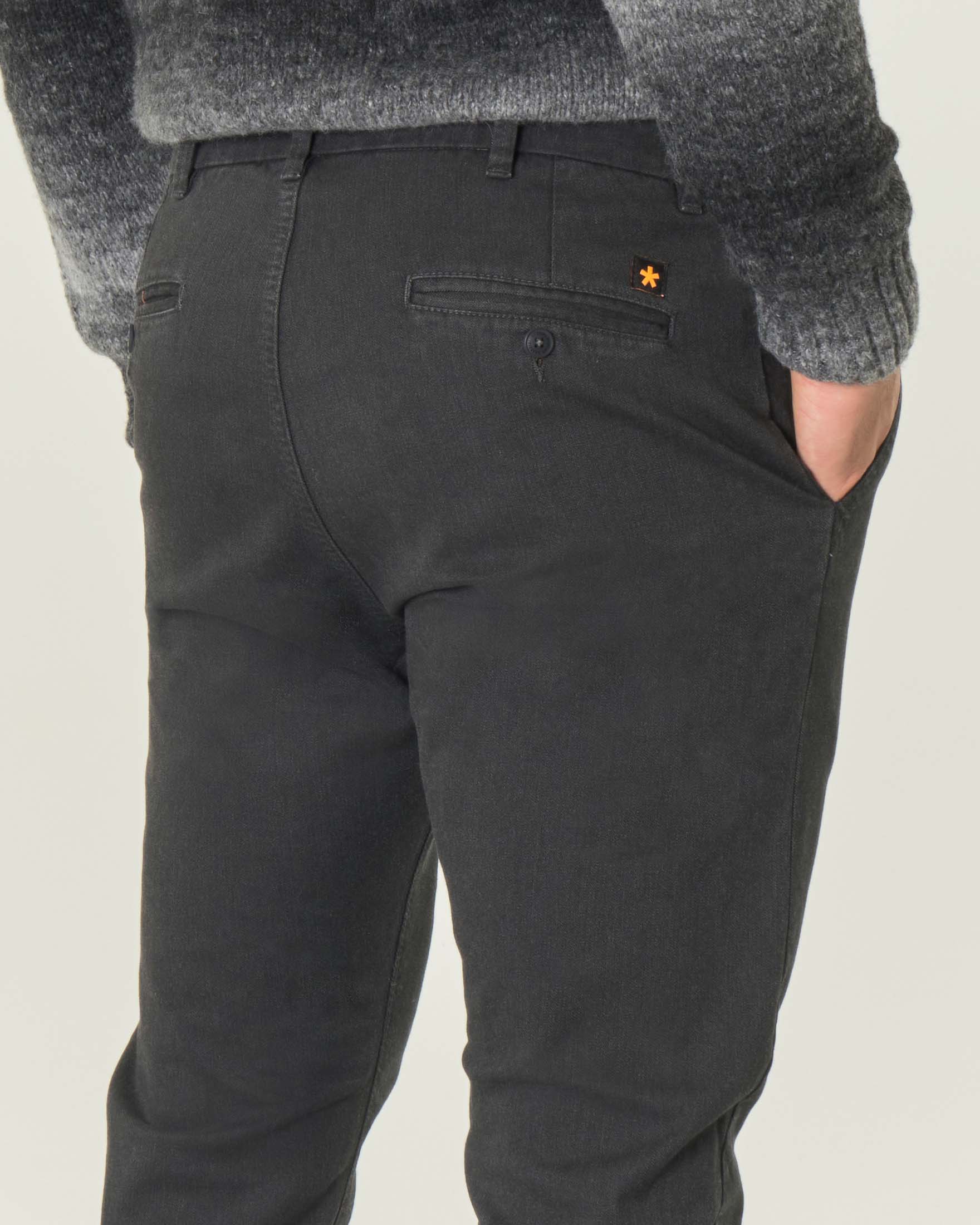 Pantalone chino grigio antracite in cotone stretch