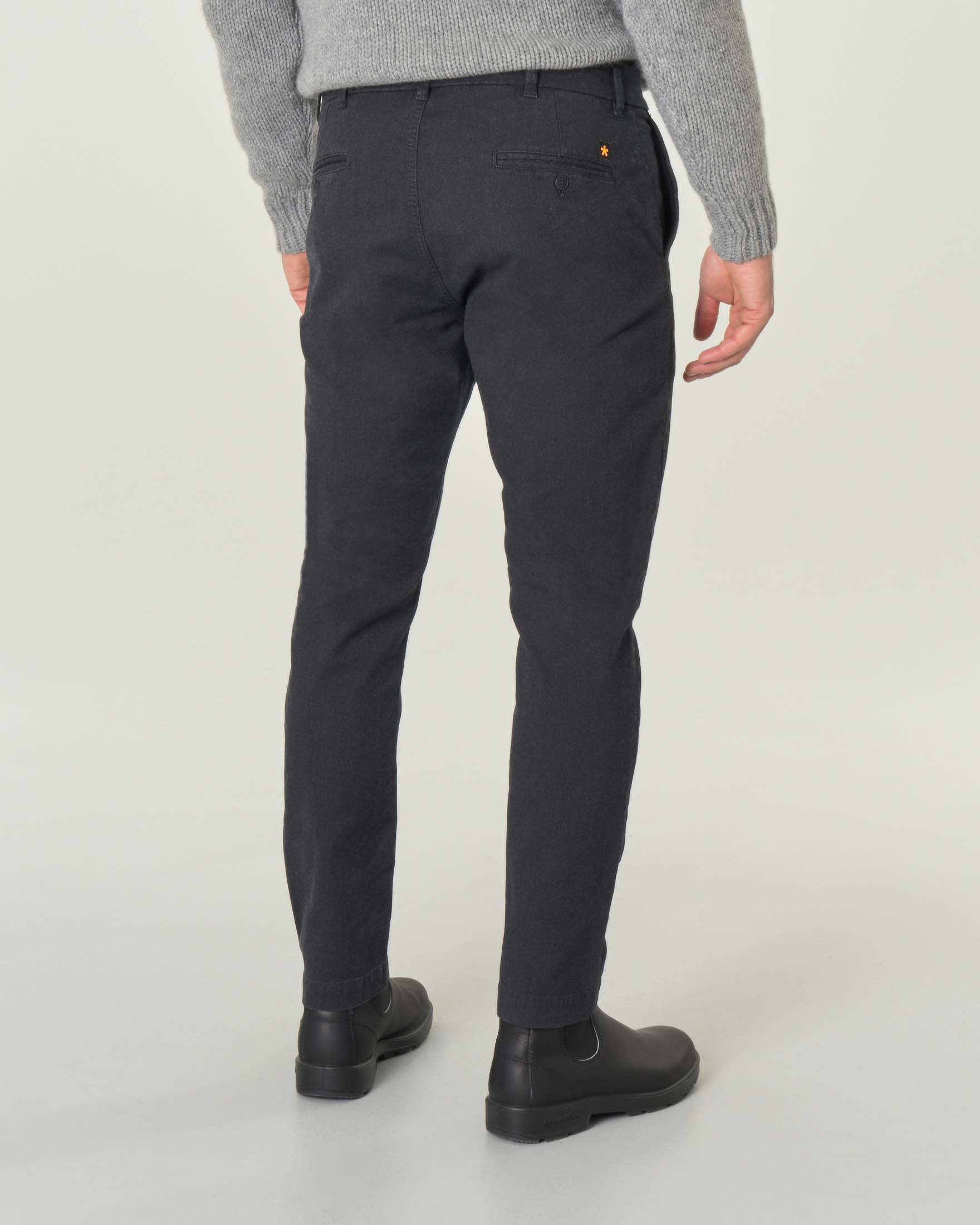 Pantalone chino blu in cotone stretch
