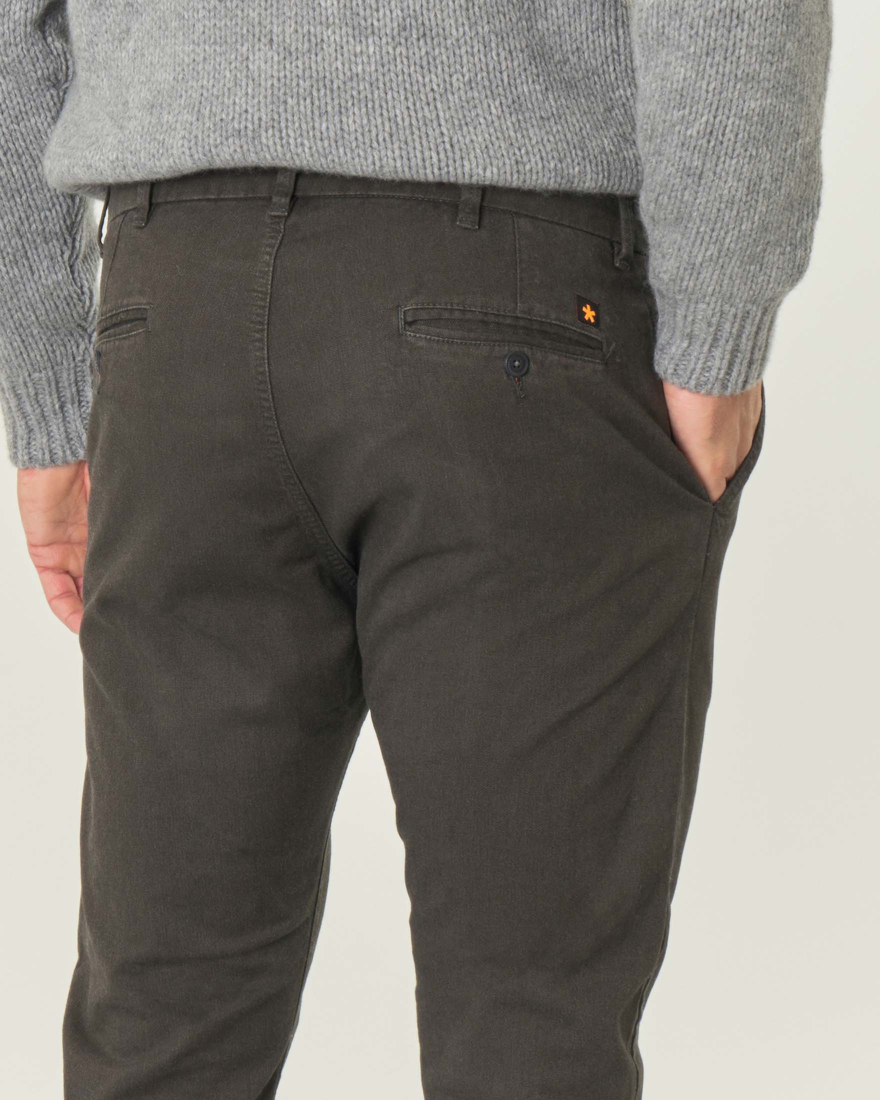 Pantalone chino marrone in cotone stretch