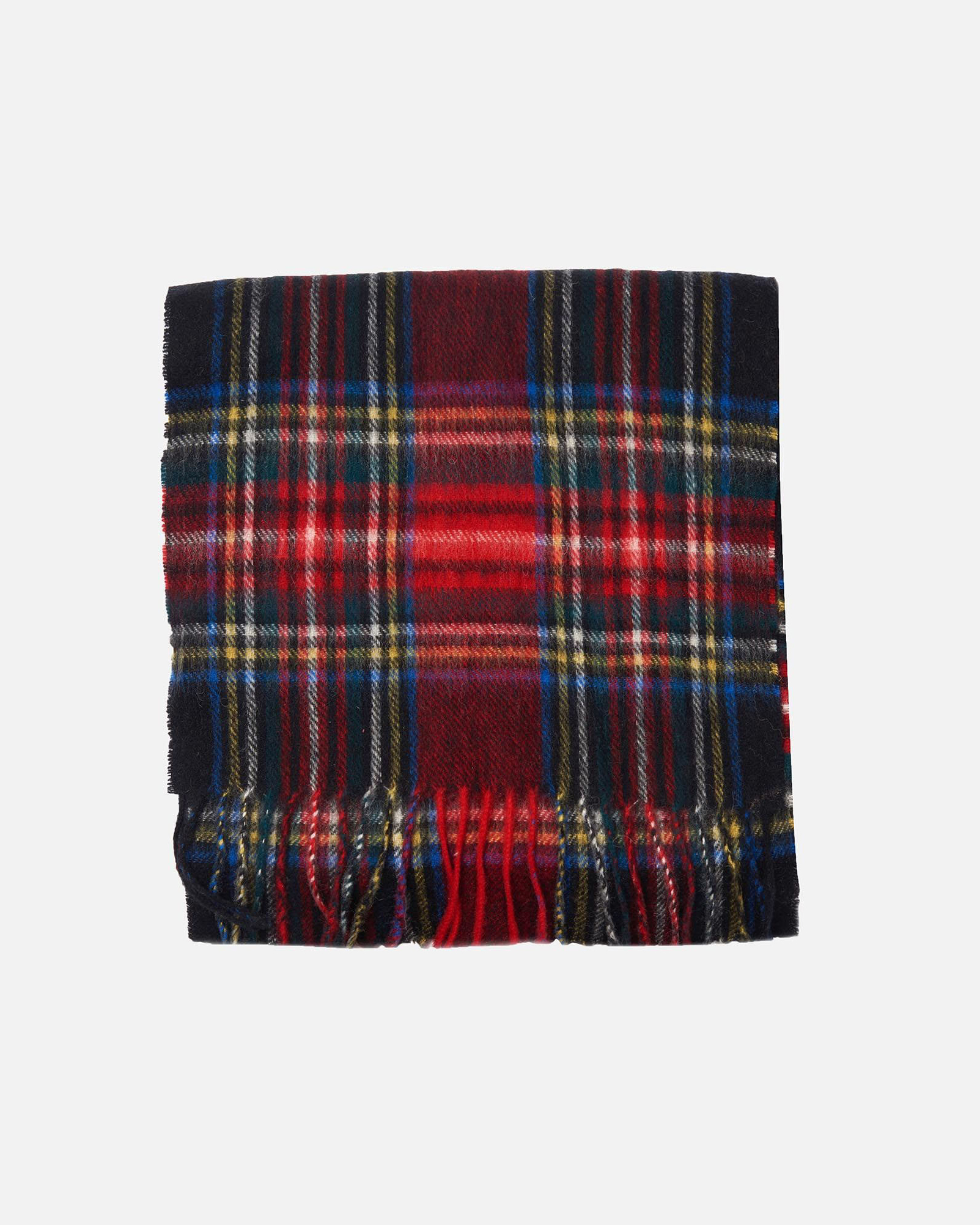 Sciarpa in tartan check rossa e verde in misto lana e cachemire