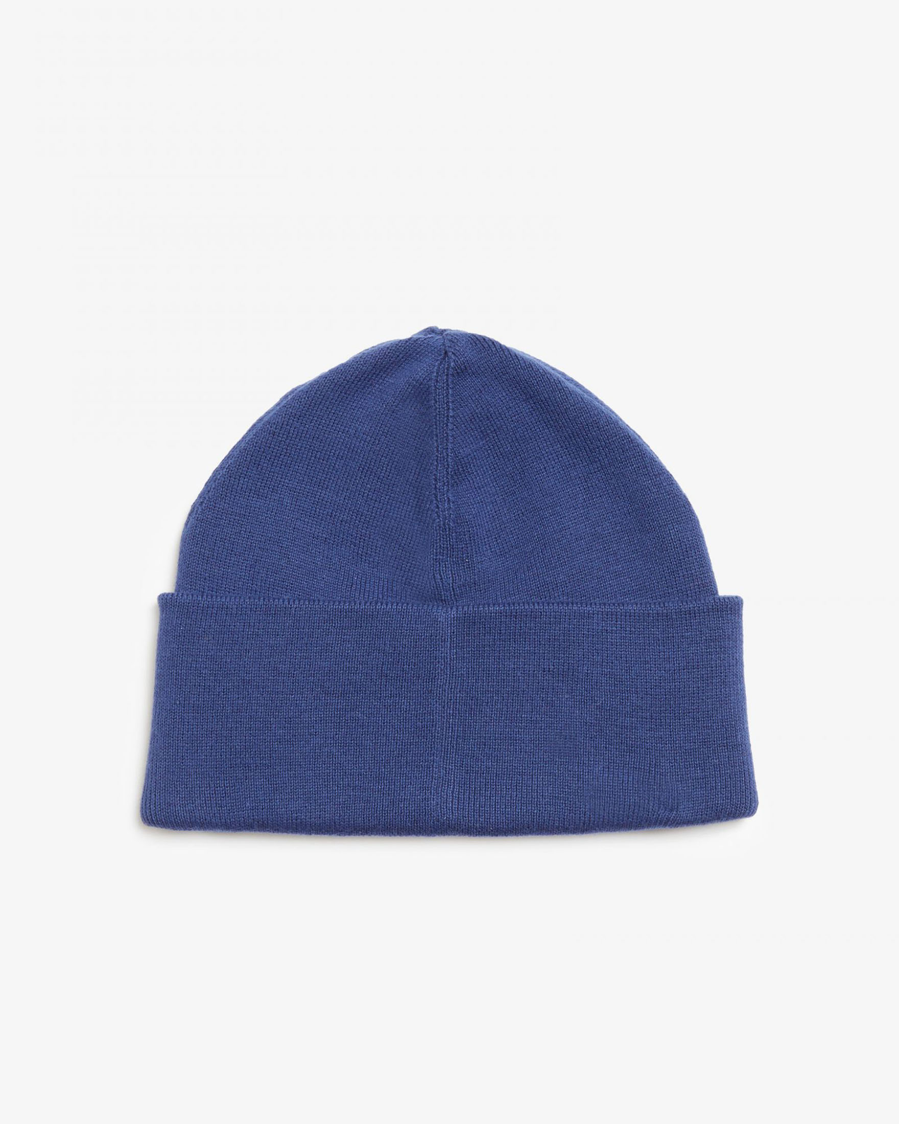 Berretto Fred Perry blu royal in misto lana e cotone con risvolto e logo ricamato image