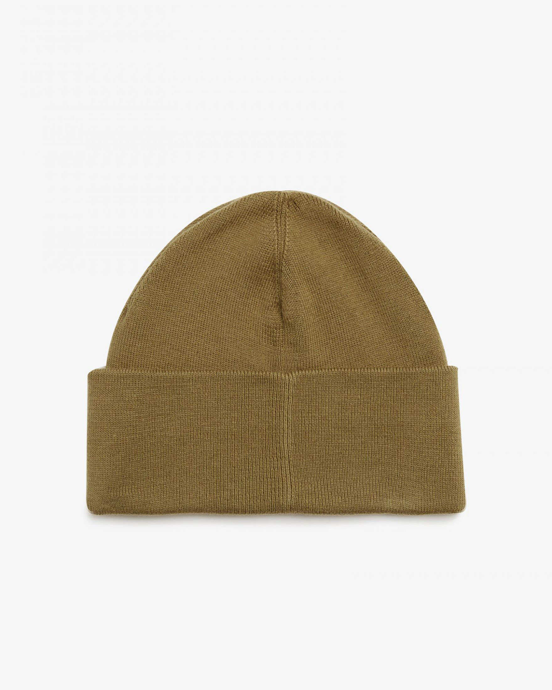 Berretto Fred Perry color caramello in misto lana e cotone con risvolto e logo ricamato image