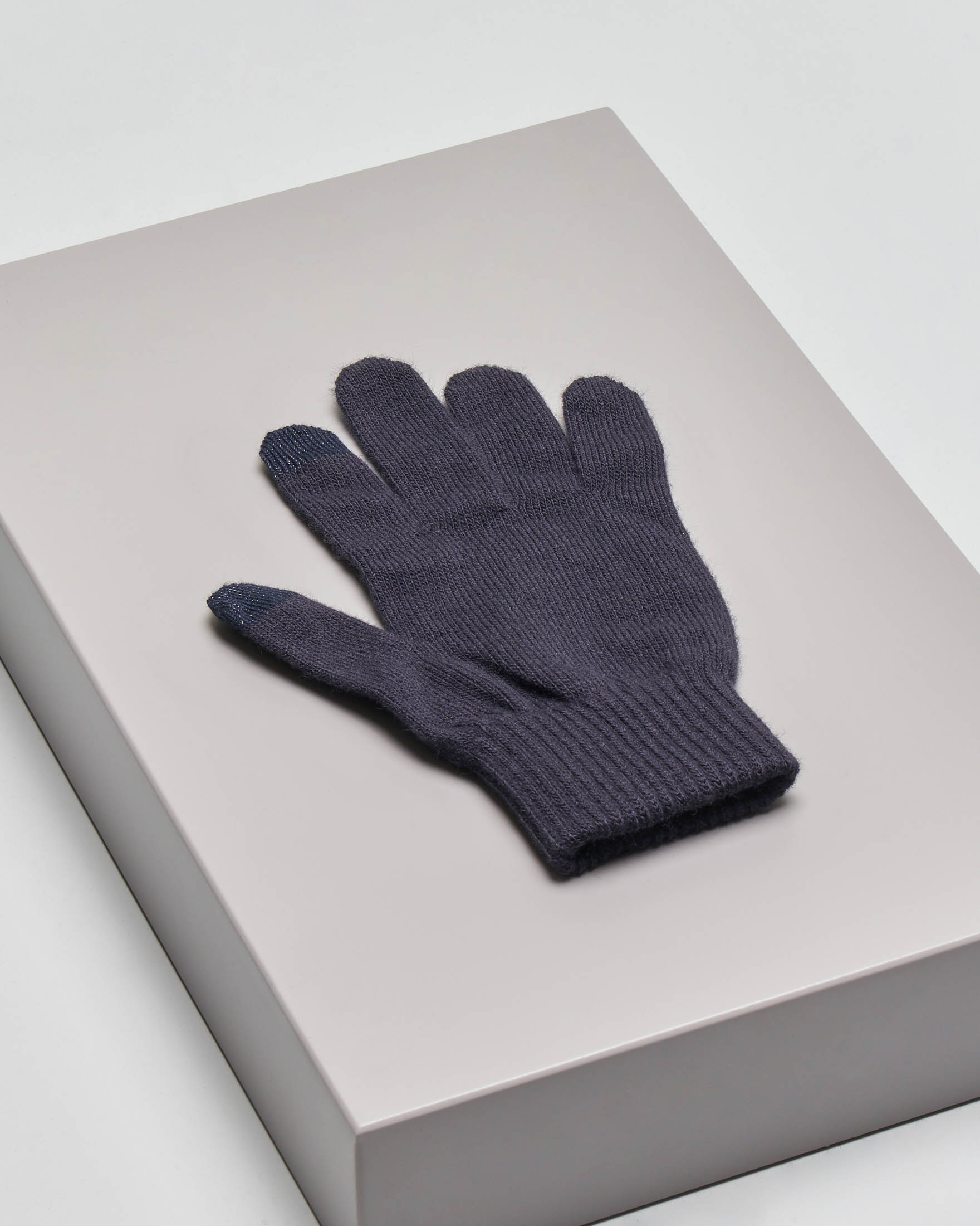 Levi's - Guanti Touch Screen In Maglia Blu Navy Con Etichetta Con Logo 157281032 - Foto 8