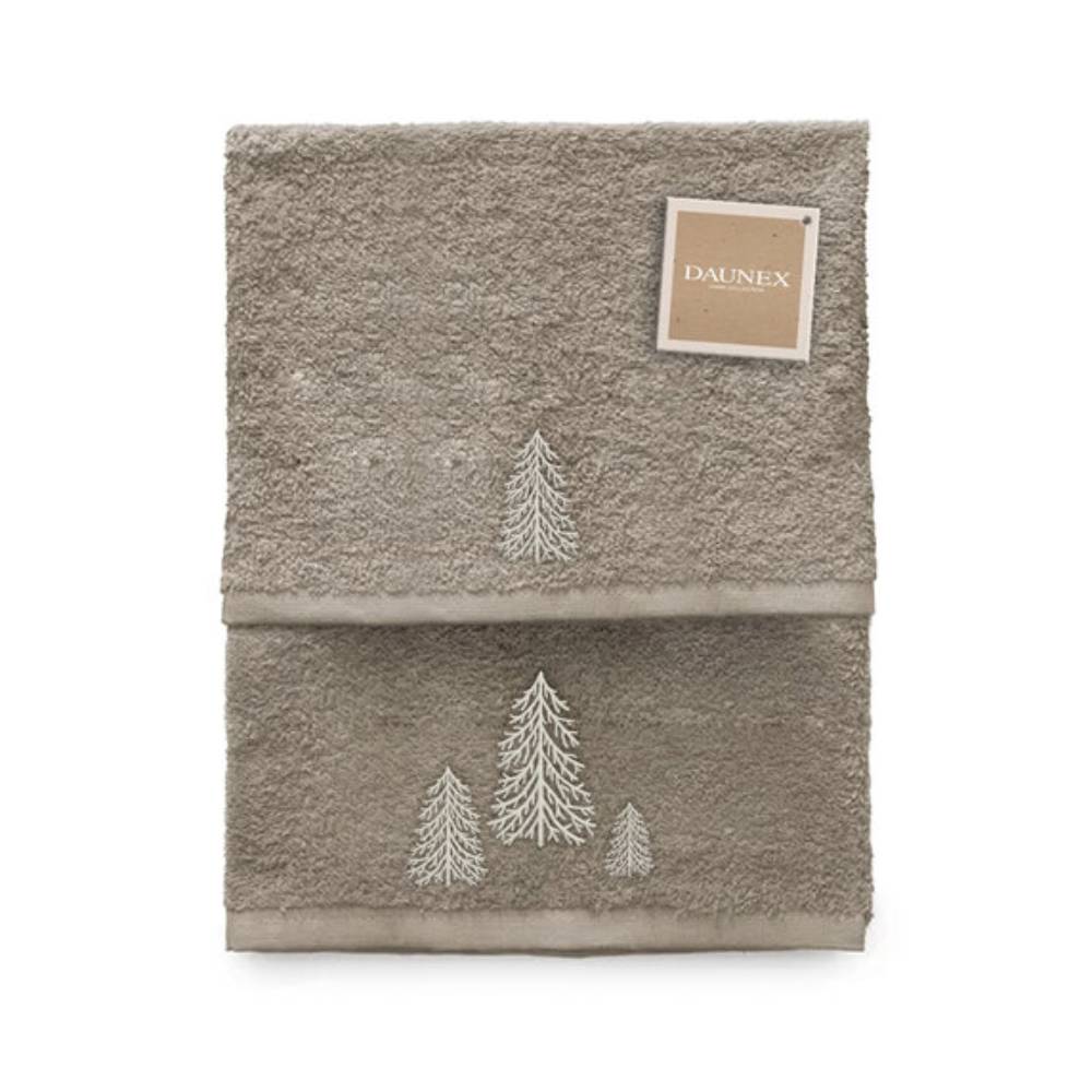 DAUNEX towels Pair of embroidered gray Spruce sponges
