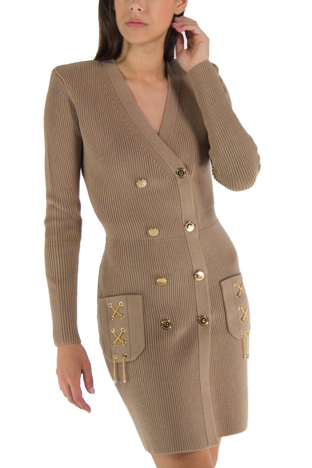 Robe Manteau Elisabetta Franchi Doppiopetto Incroci Catene