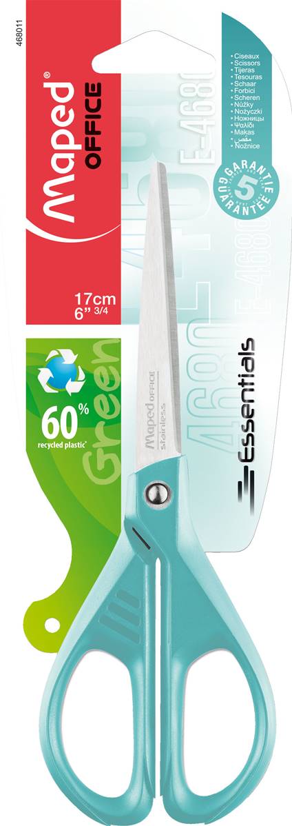 MAPED FORBICI ESSENTIALS GREEN 17CM COL BLU - View1