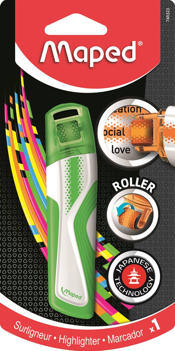 MAPED EVIDENZIATORE ROLLER FLUO PEPS VERDE BLS - View1