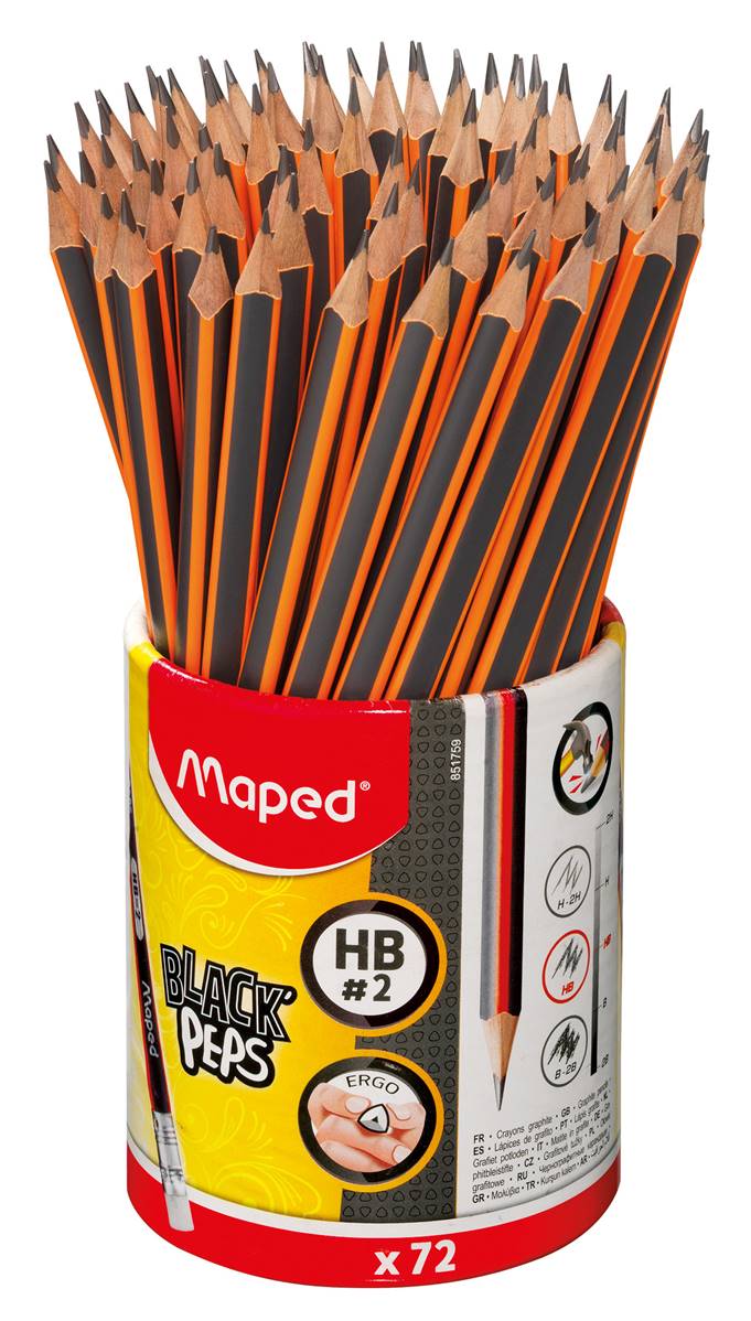 MATITE GRAFITE HB barattolo 72 pz. con gomma - Main view