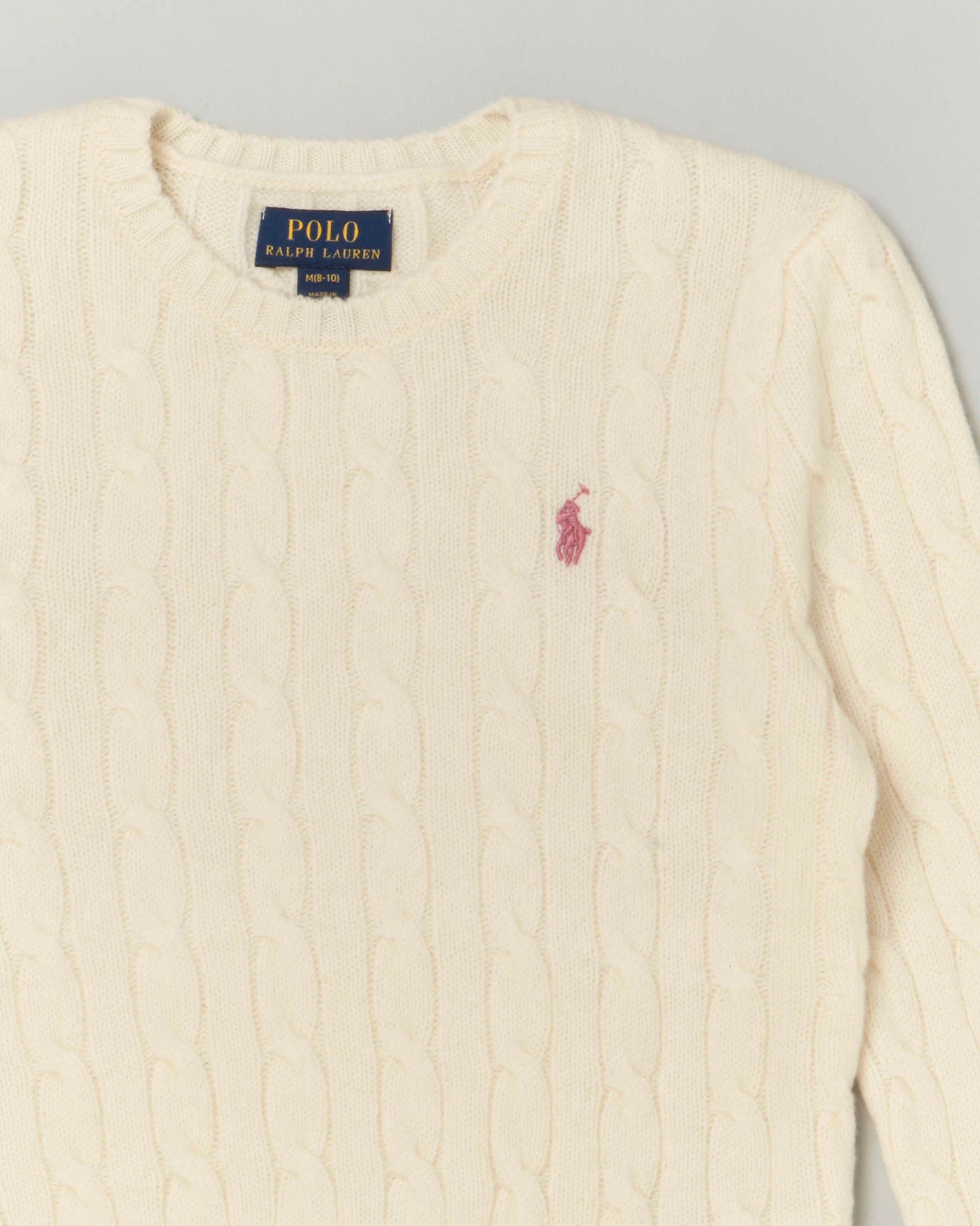 Maglia Ralph Lauren avorio in lana e cachemire a trecce  image