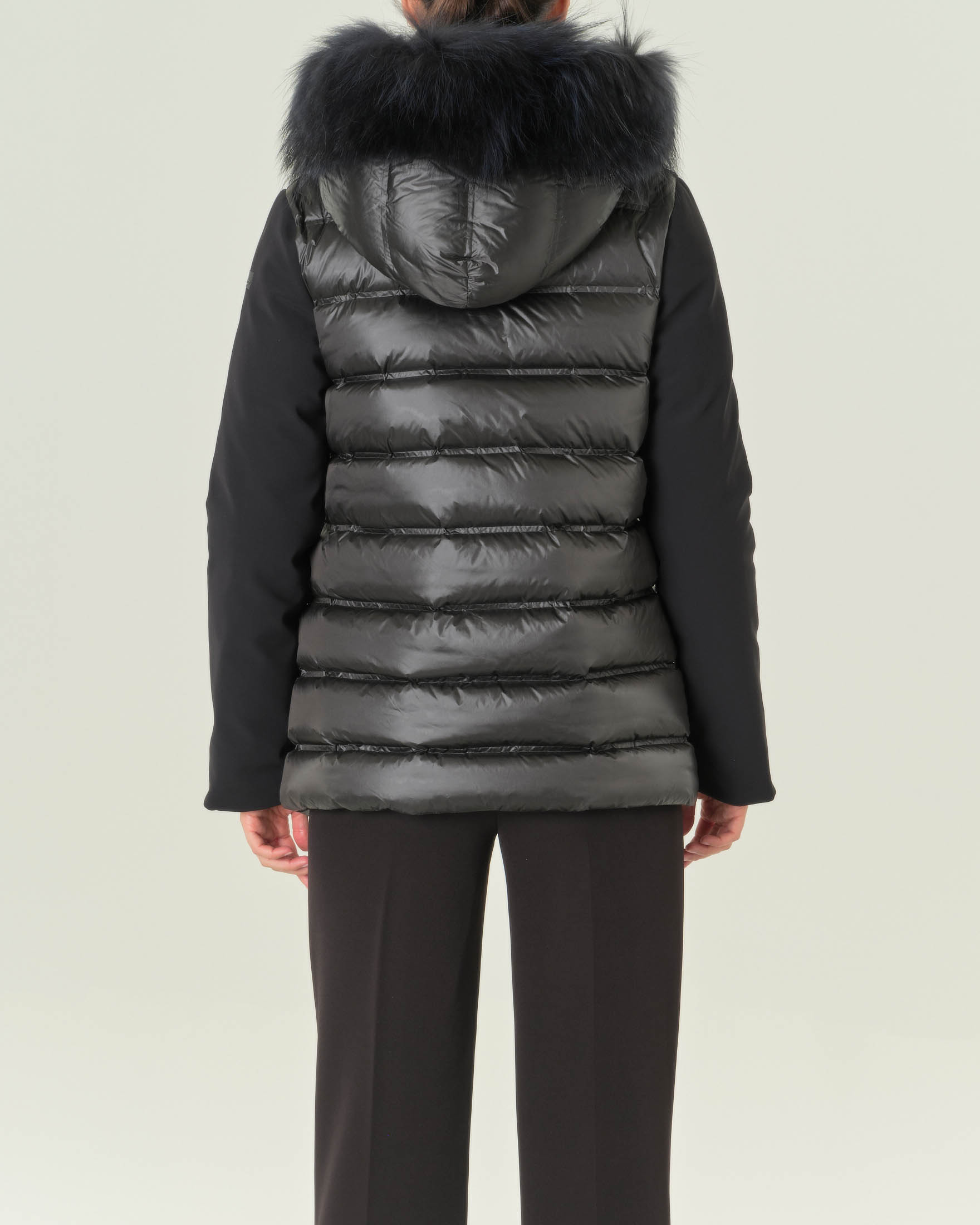 Piumino Corto Pelliccia Colmar Nera Piumino Corto Nero Con