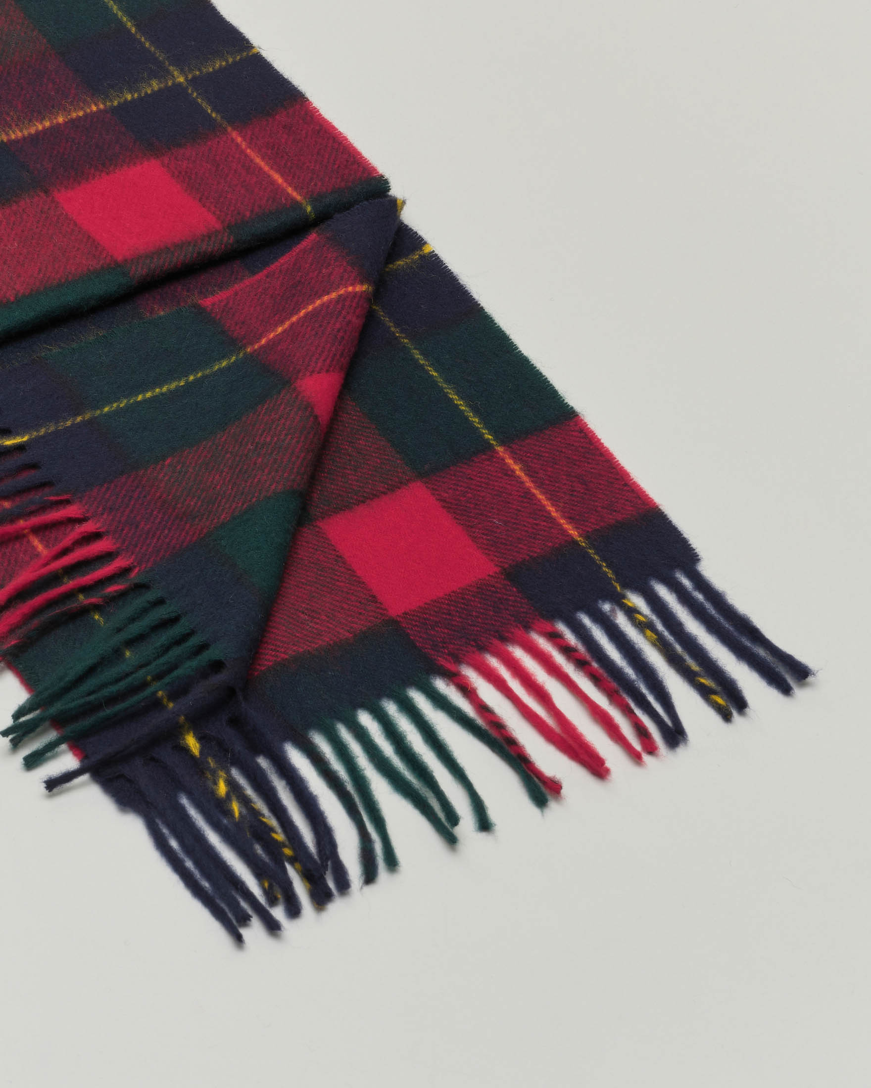 Sciarpa Bronte by Moon rossa blu e verde tartan check in pura lana merinos image