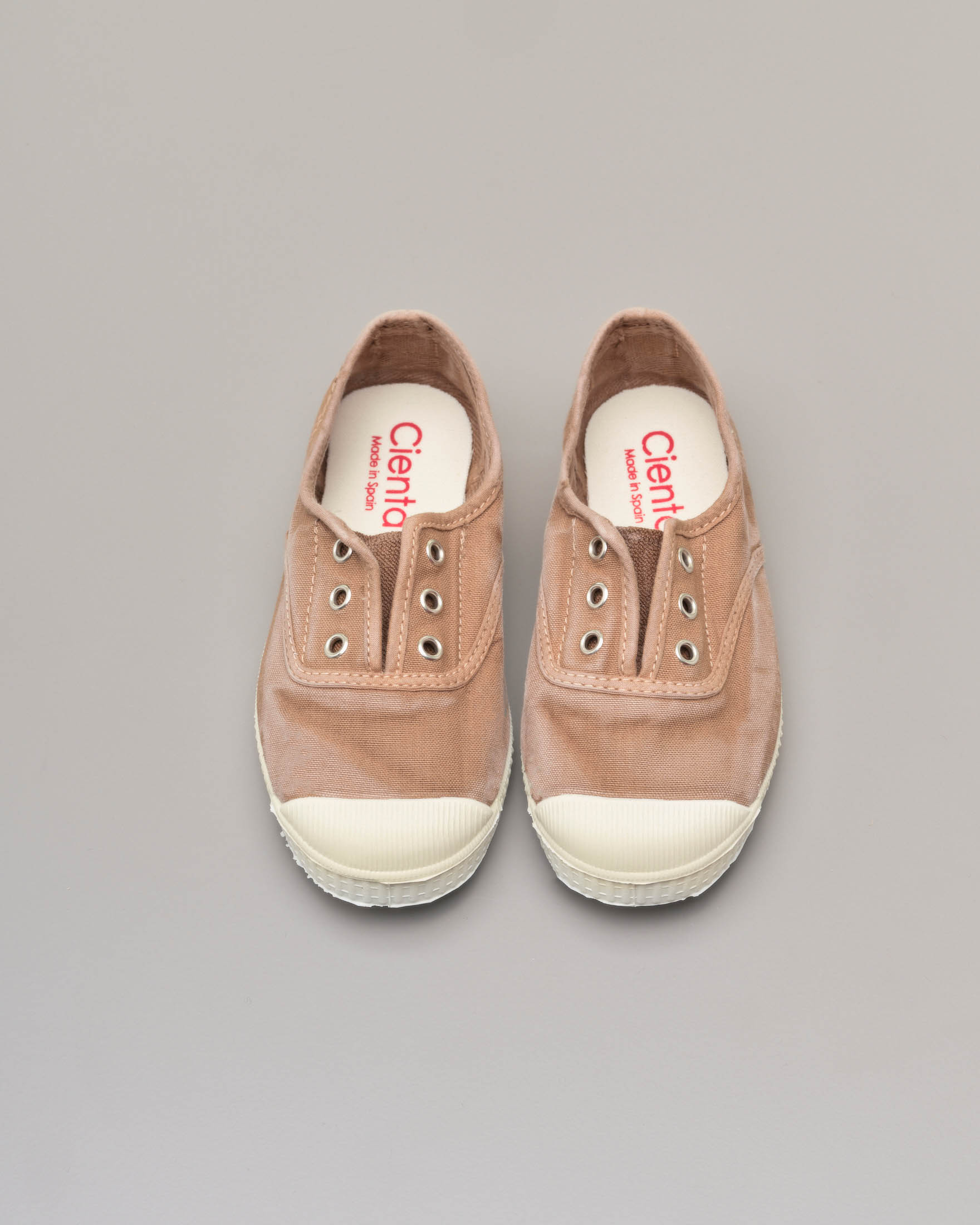 Sneakers sabbia senza lacci in canvas di cotone effetto stone washed 28-34 image