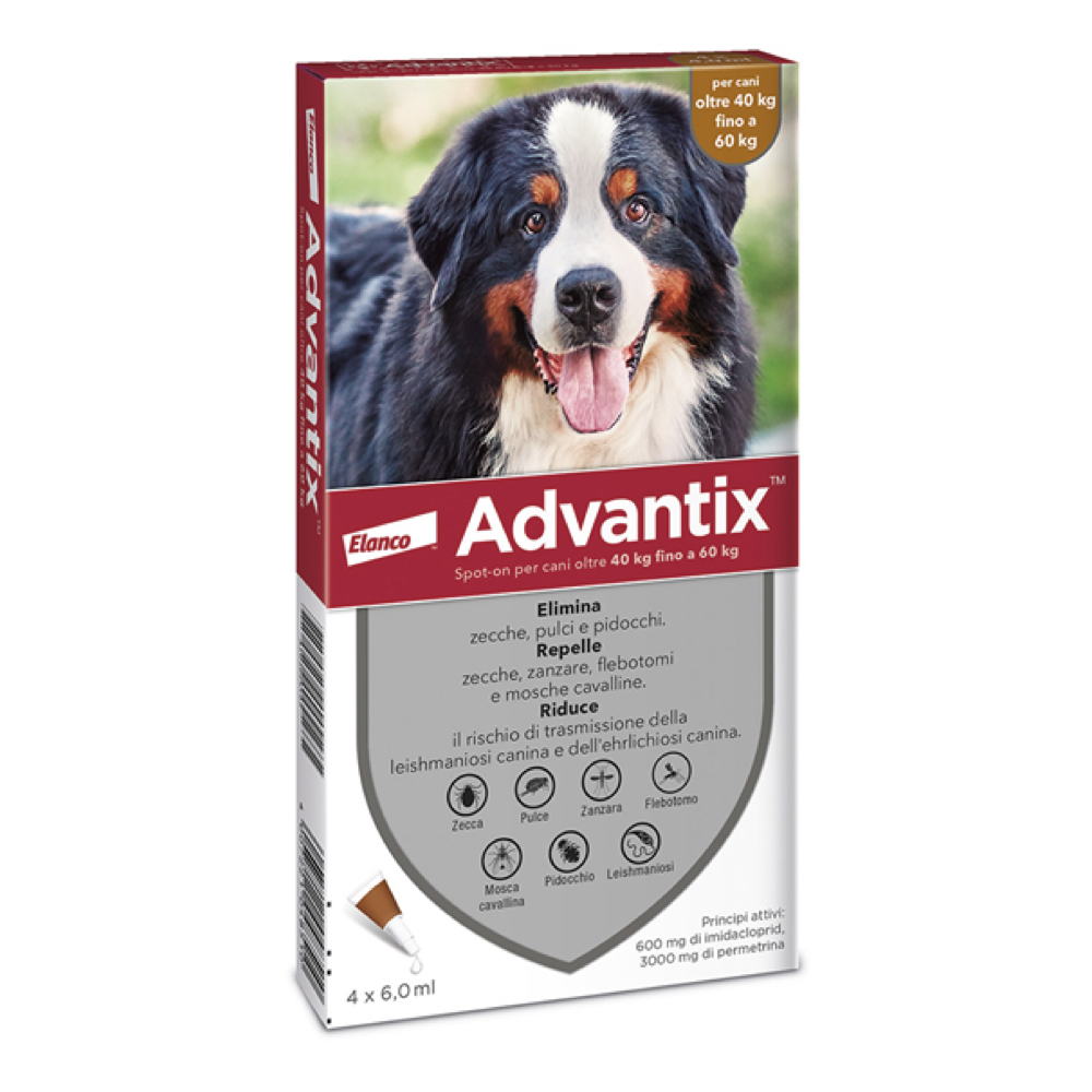 ADVANTIX SPOTON FIALE ANTIPARASSITARIO PER CANI TRA 40KG E 60KG