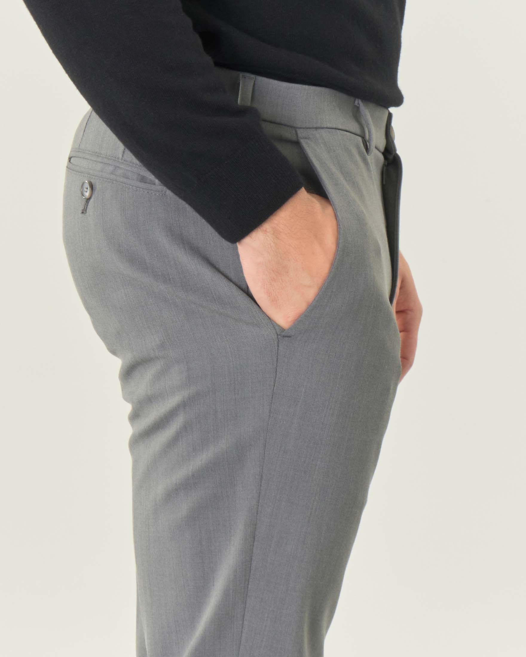Pantalone chino grigio in tessuto tecnico hyper comfort di lana image