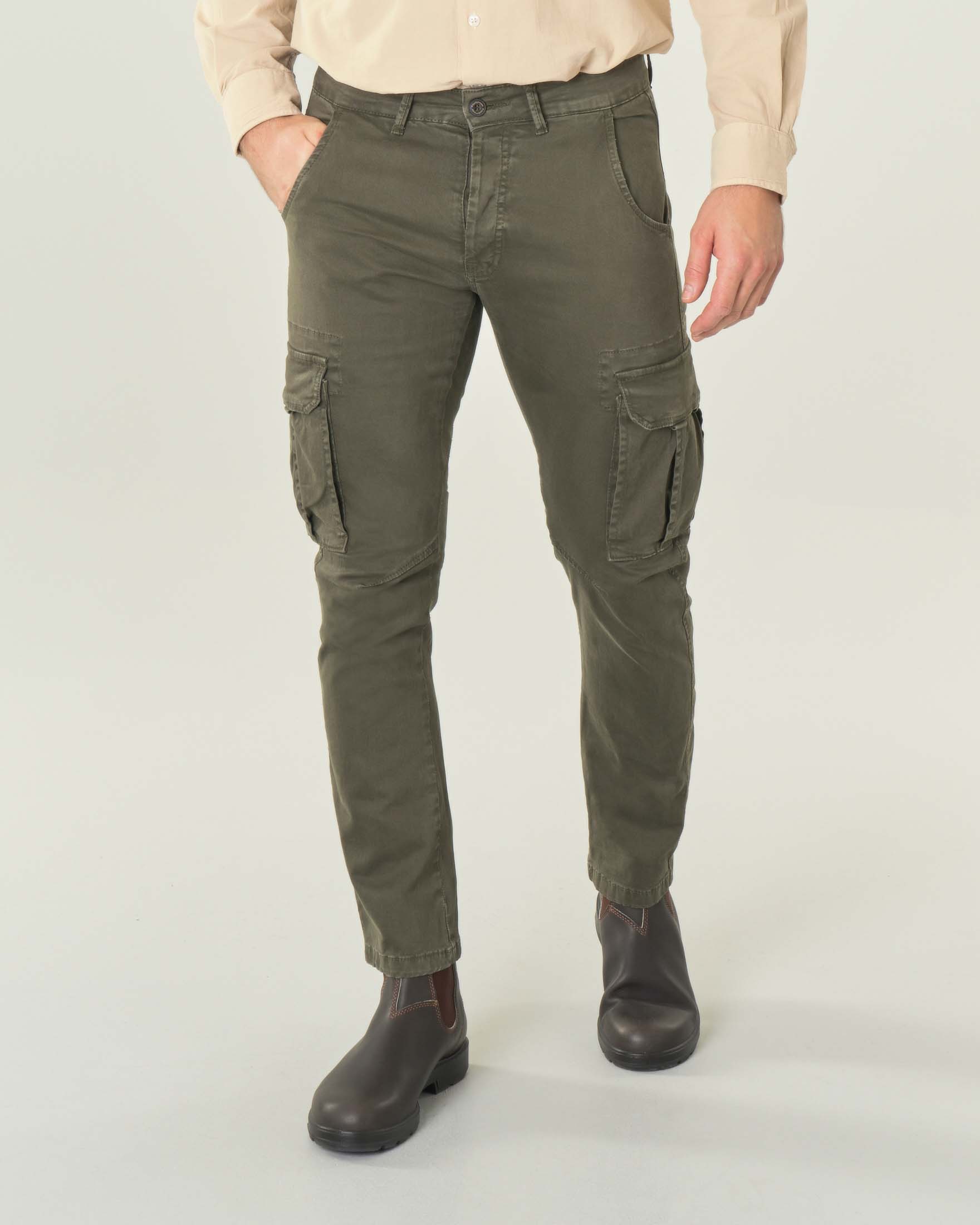 Pantaloni cargo uomo verde on sale militare