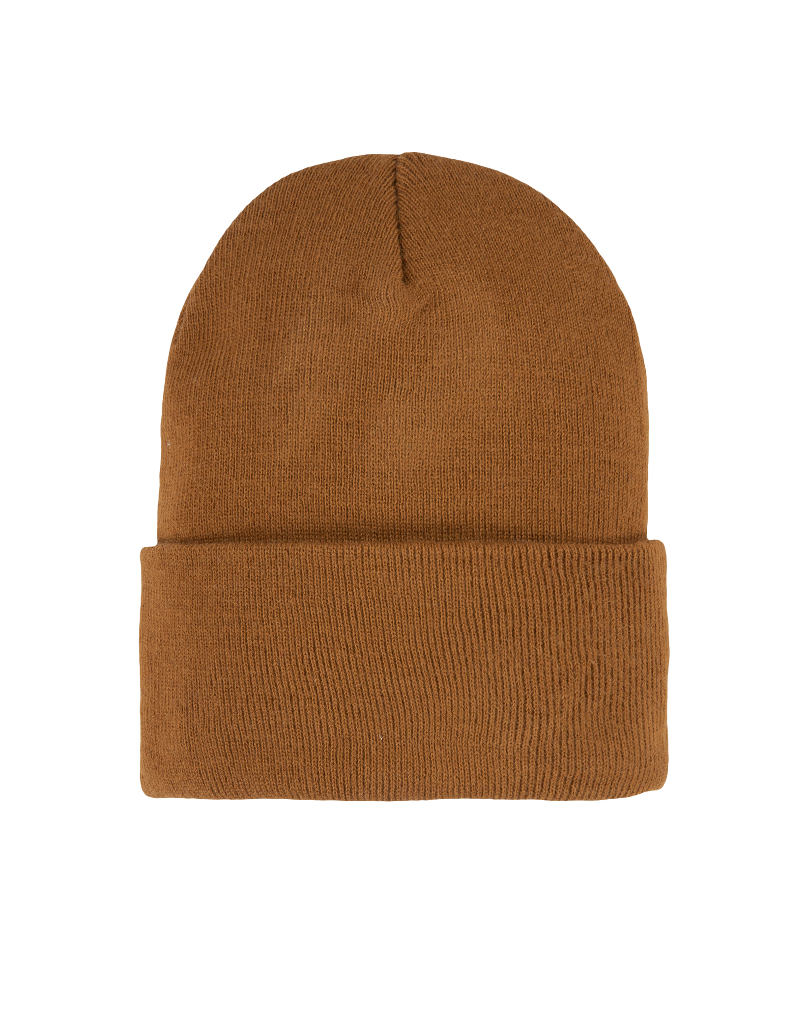 Berretto color ruggine in maglia con logo ricamato sul risvolto image