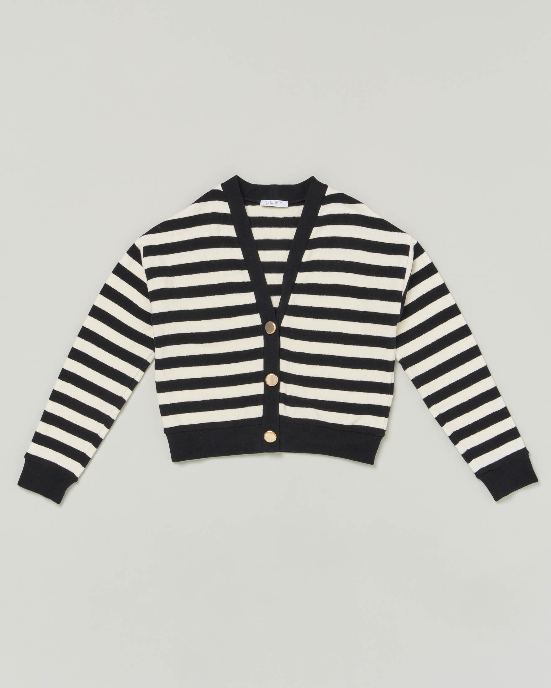 Cardigan in misto cotone a righe bianche e nere 36-38