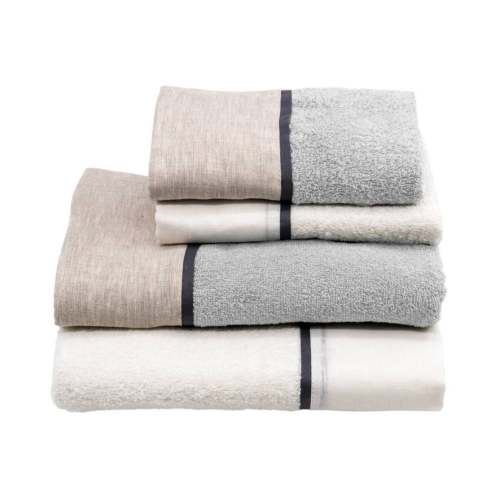 Linen Casa Kitchen Towel - Striped Heather Gray