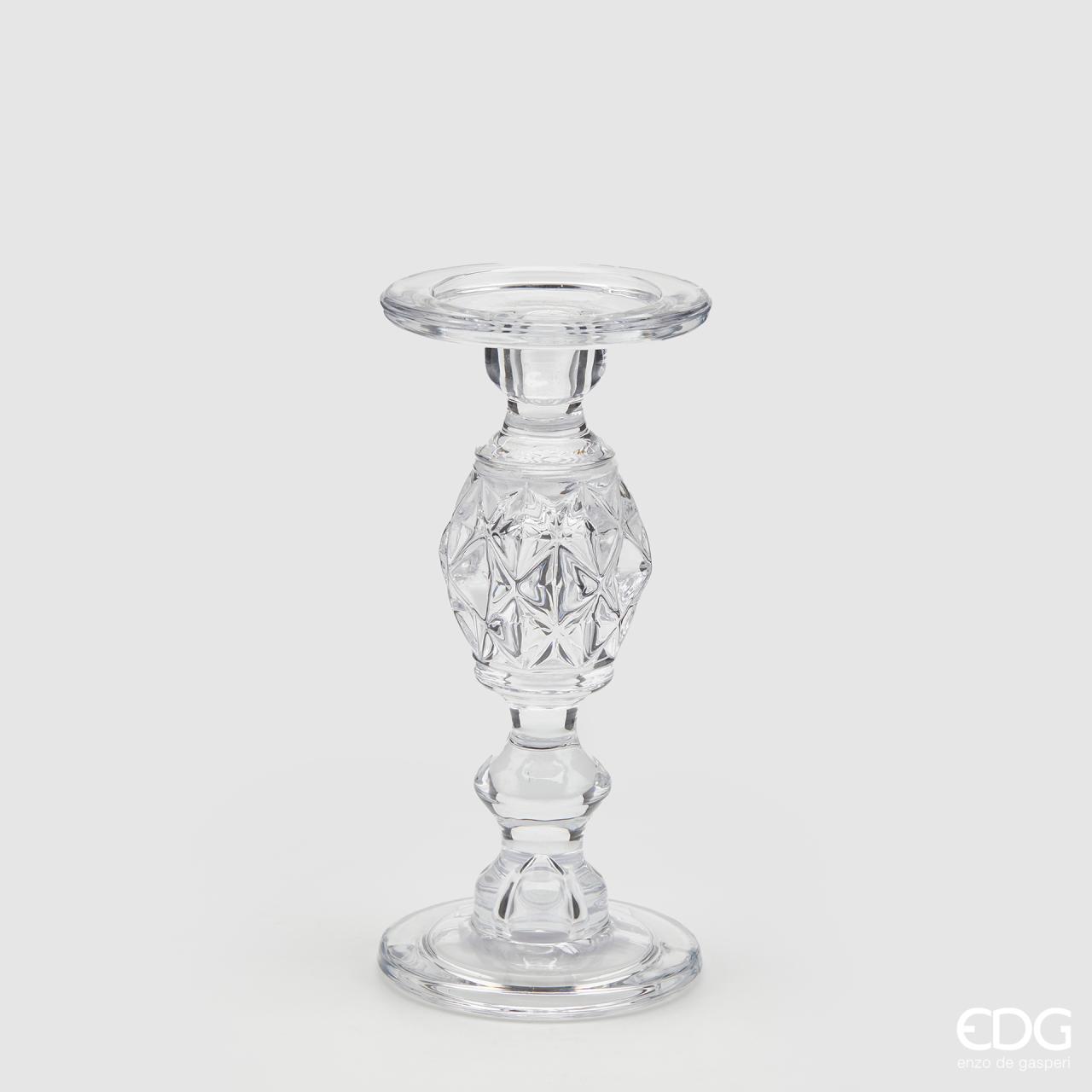 Portacandela in Vetro Gemma d.12 h.24,5 Edg