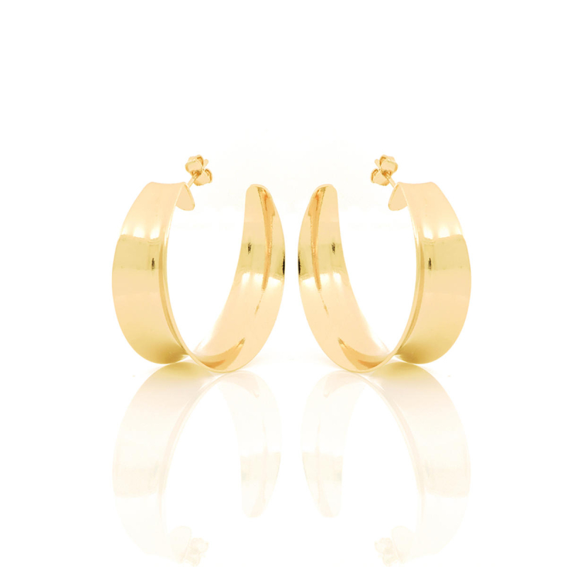 Orecchini a cerchio, finitura lucida - Main view