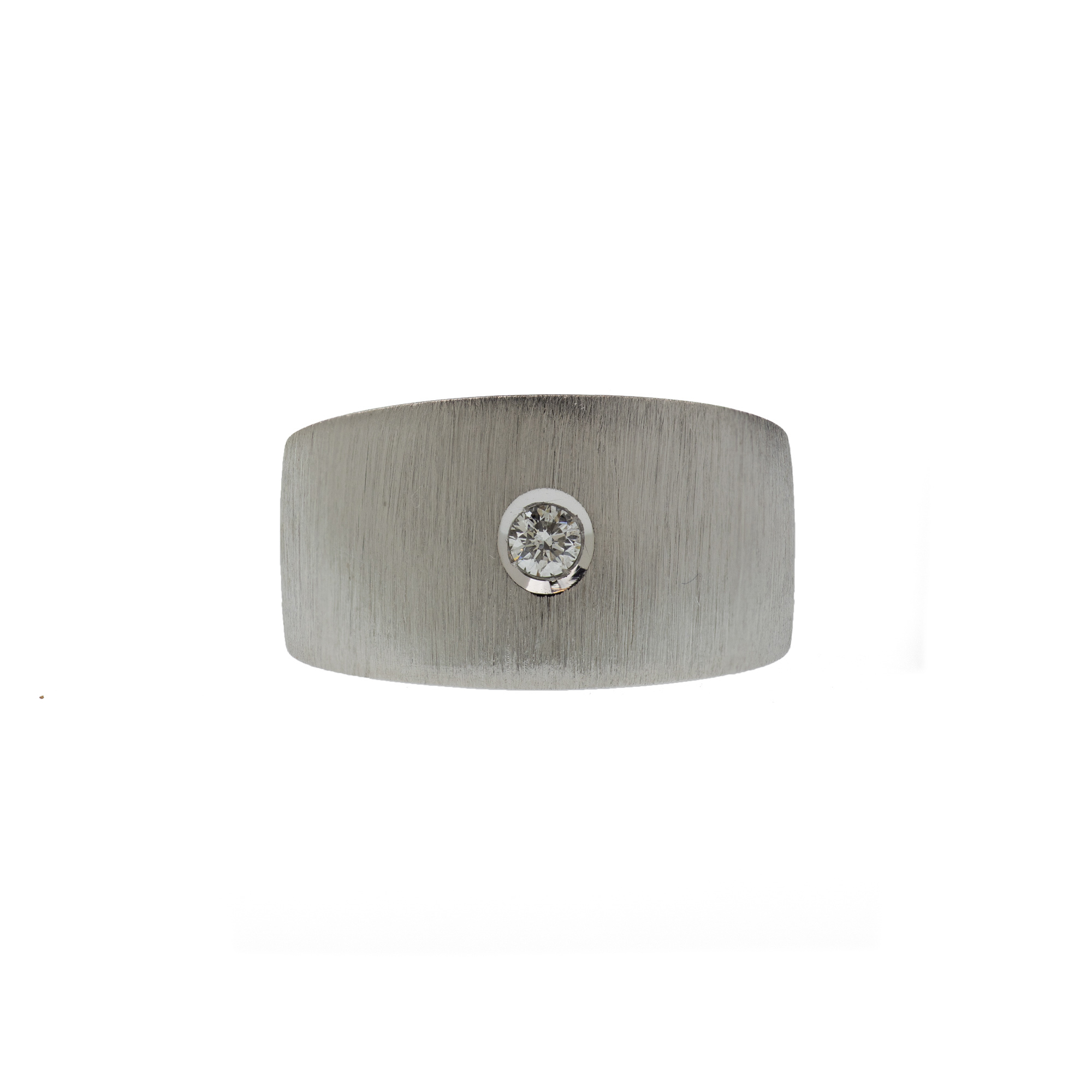 Anello Oro 18kt  Spazzolato con Diamante - View2