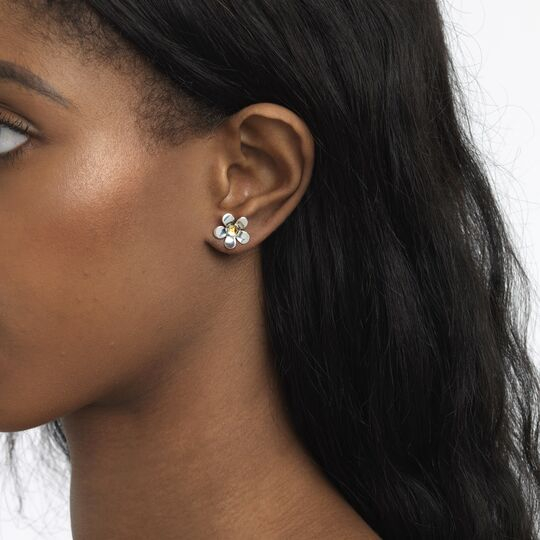 Orecchini fiori d'argento - View1