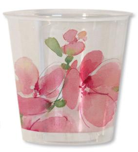 8 BICCHIERI KRISTALL cc.300 PINK FLOWERS