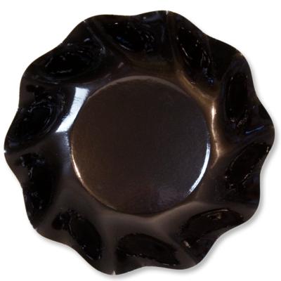 10 PIATTI SCODELLE PETALO Ø 24 NERO