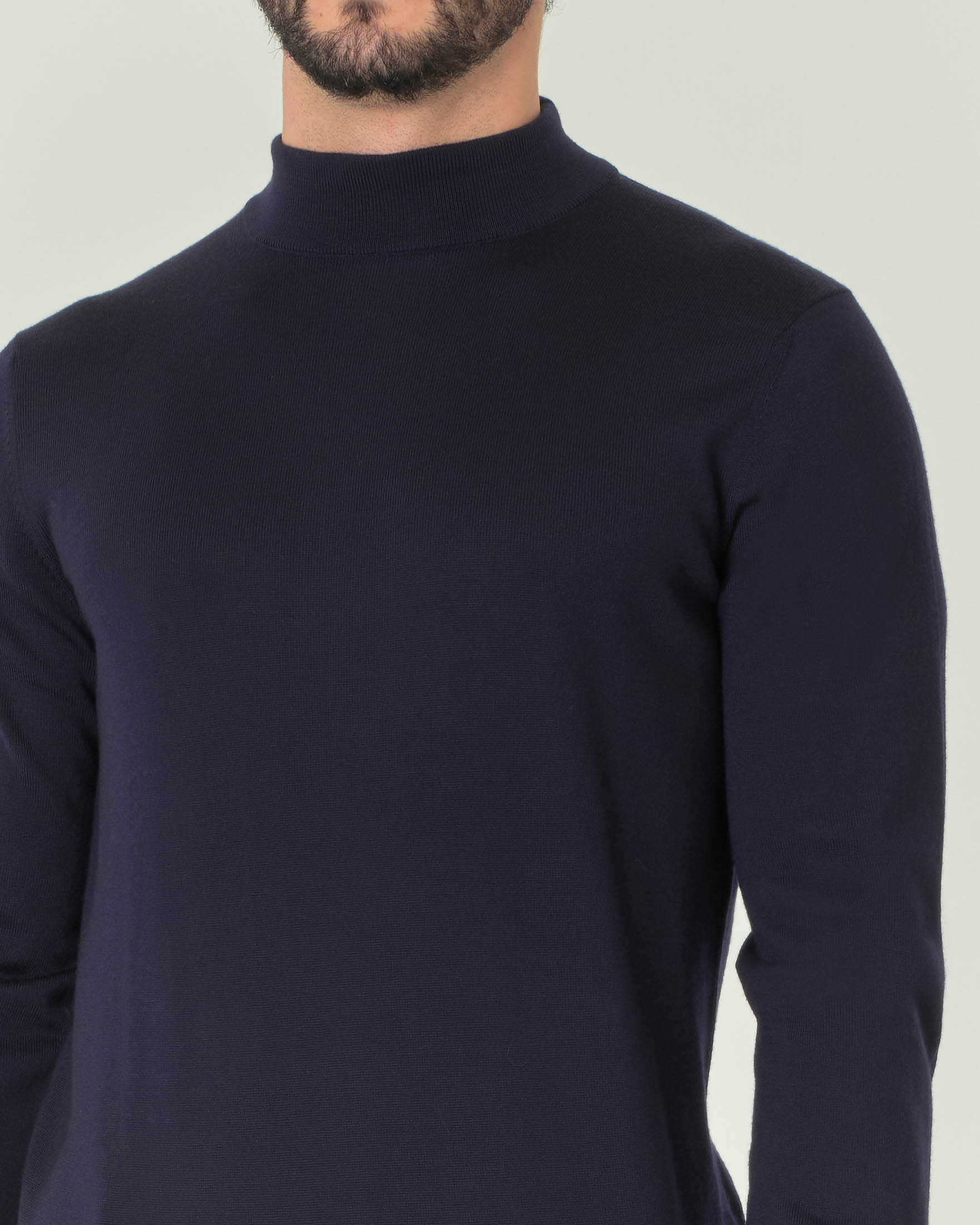 Lupetto Rodolfo Pellizzari blu navy in pura lana merino image