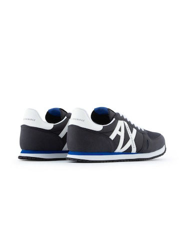 Sneakers blu in similpelle e mesh con logo AX bianco image
