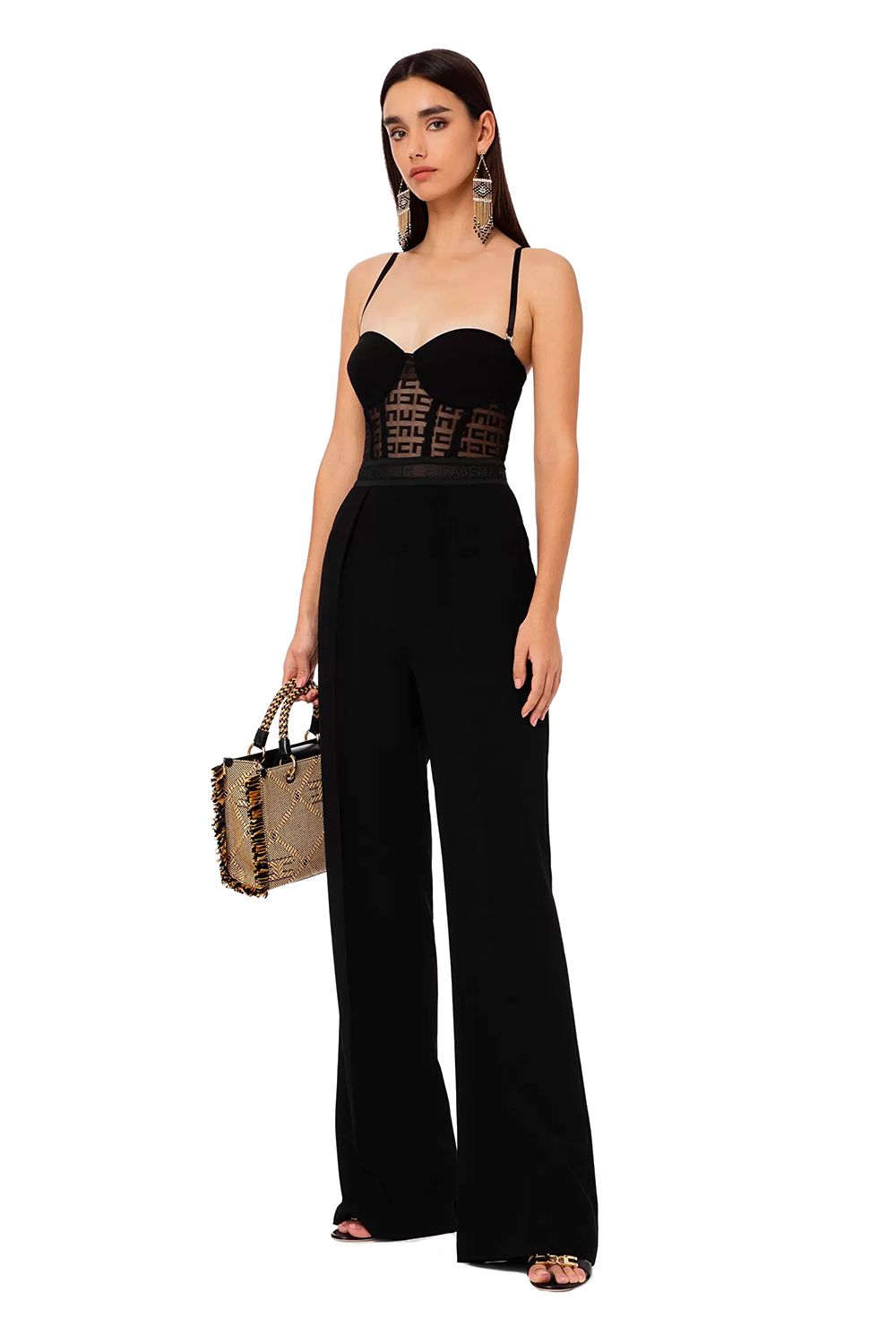 Lace Jumpsuit with Logo