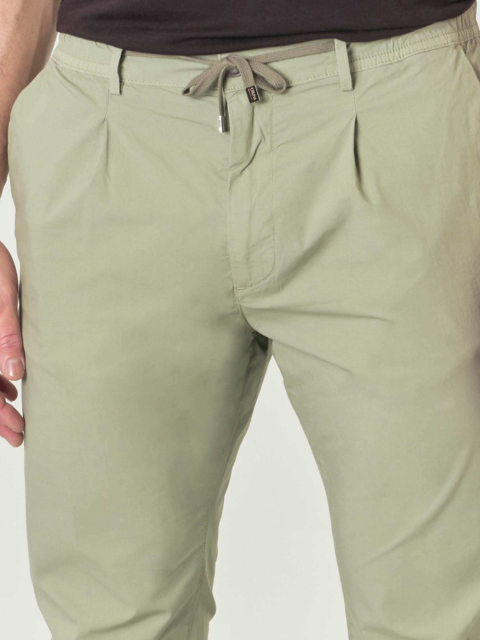 Pantalaccio Mitte verde salvia in popeline di cotone stretch image