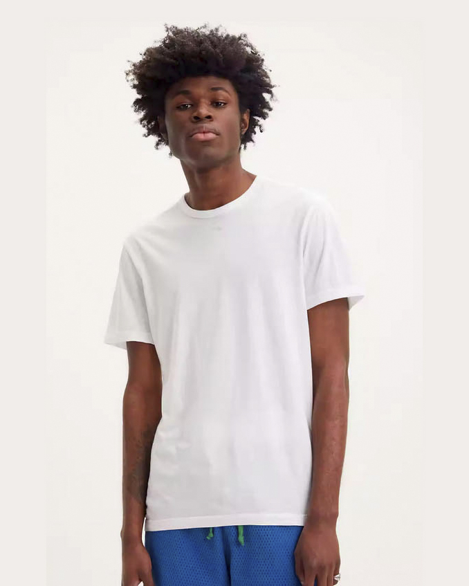 T-shirt bianca mezza manica in puro cotone