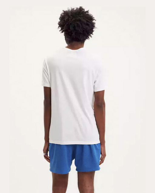 T-shirt bianca mezza manica in puro cotone image