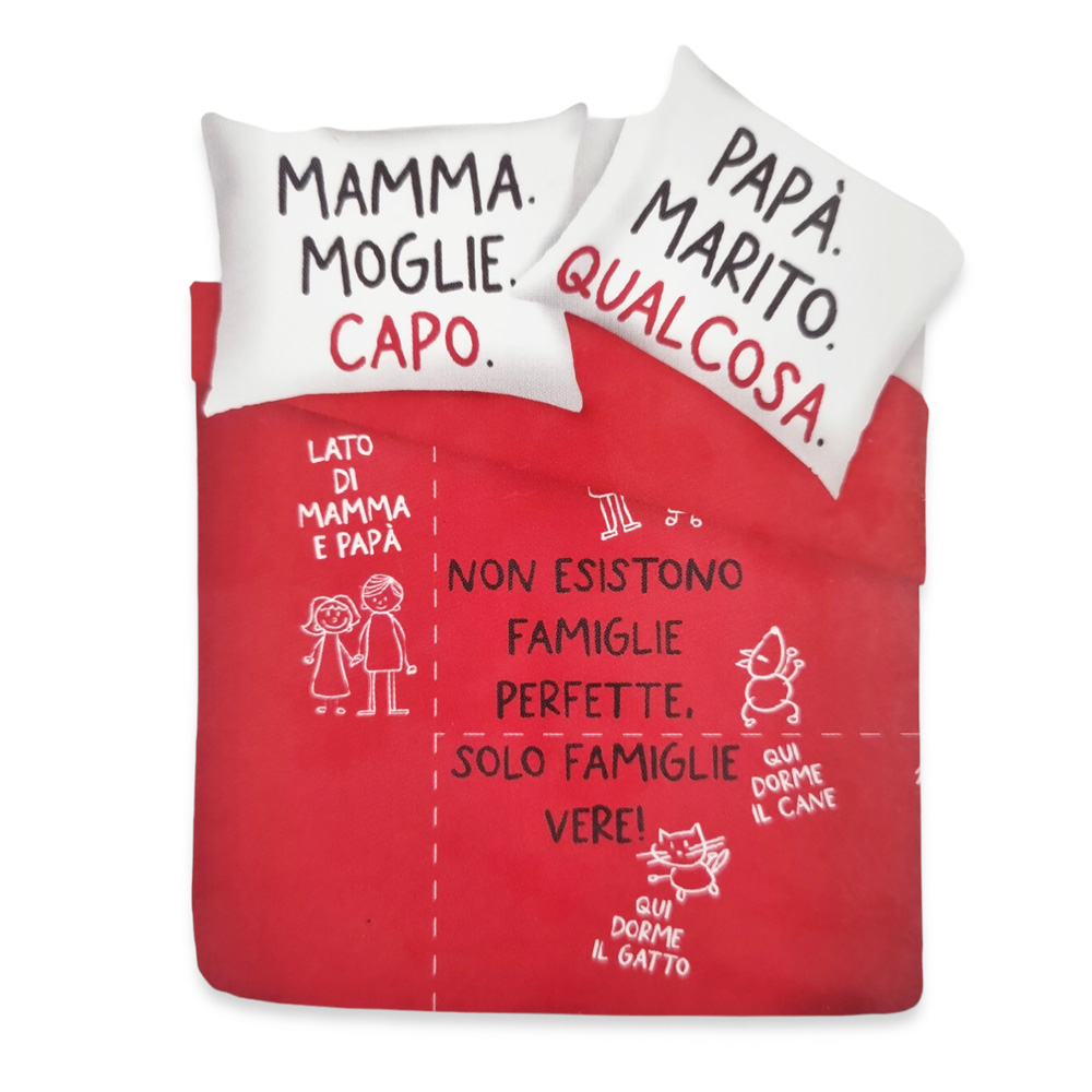 Copripiumino matrimoniale cotone e federe MIAMI LOVE Family