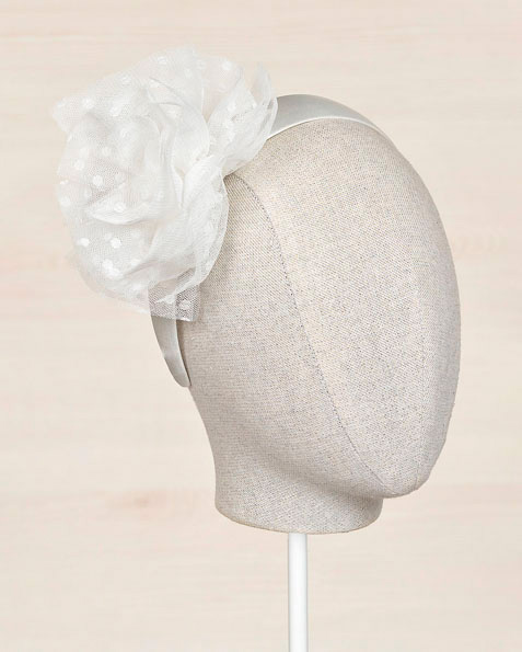 Cerchiello bianco con fiore in tulle image