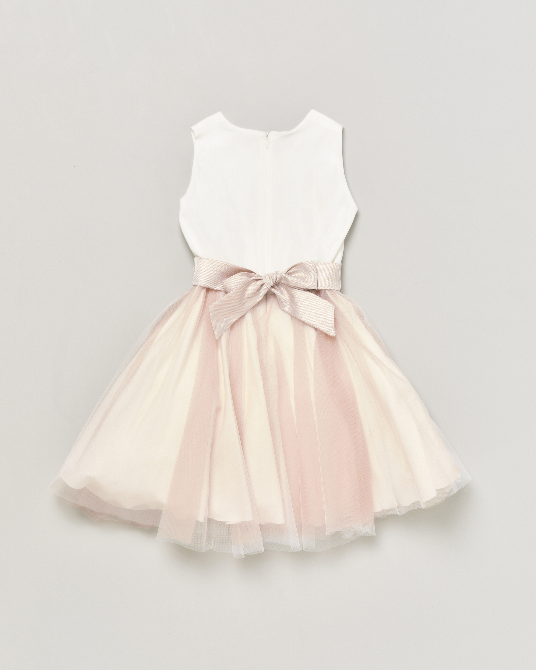 Abito corto in tulle con volant e balze Bambina, Rosa