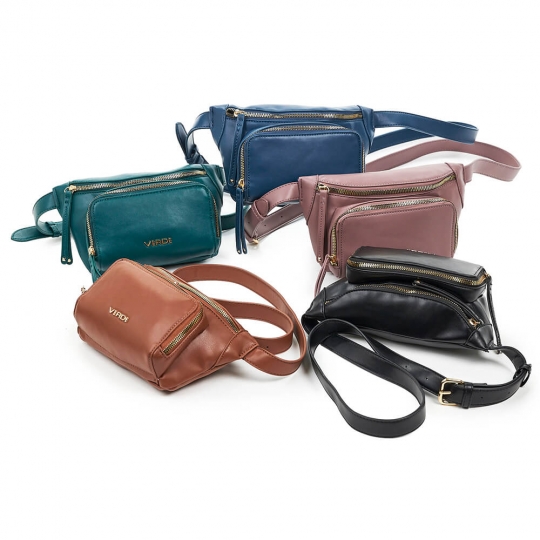 Faux leather women's waist bag