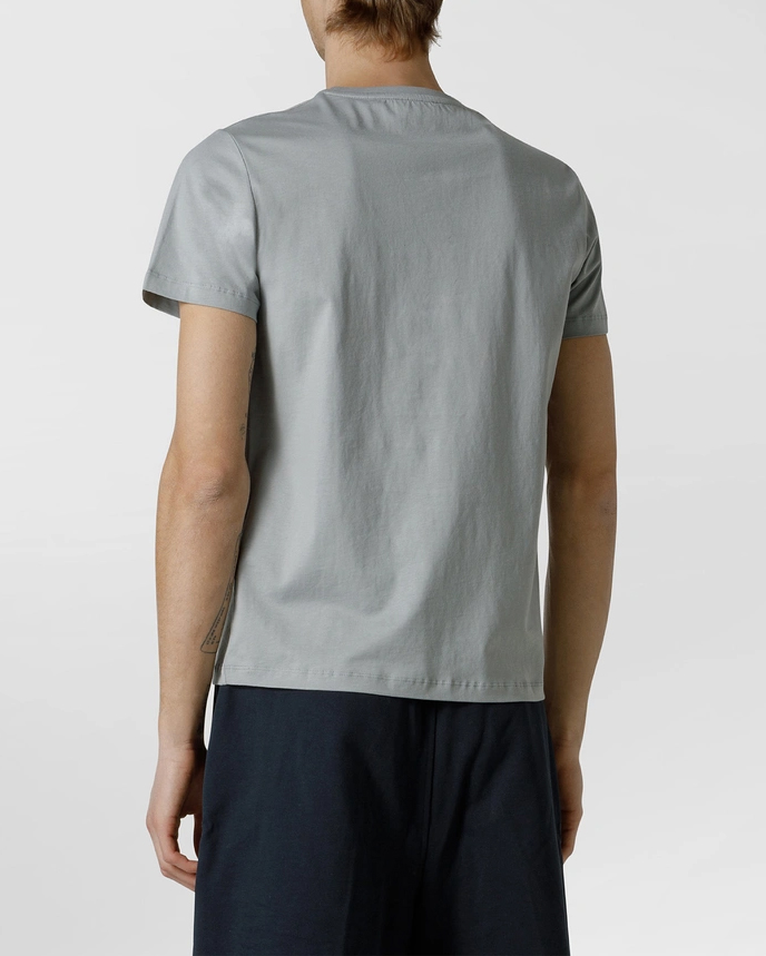 T-shirt grigia mezza manica con logo piccolo ricamato sul petto image