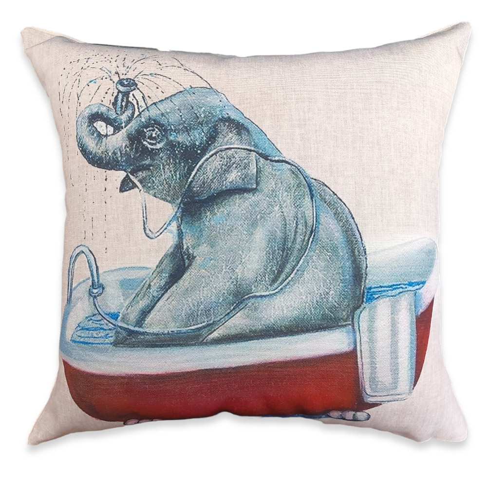 Fodera per cuscino arredo da divano 45x45 Elephant Circus